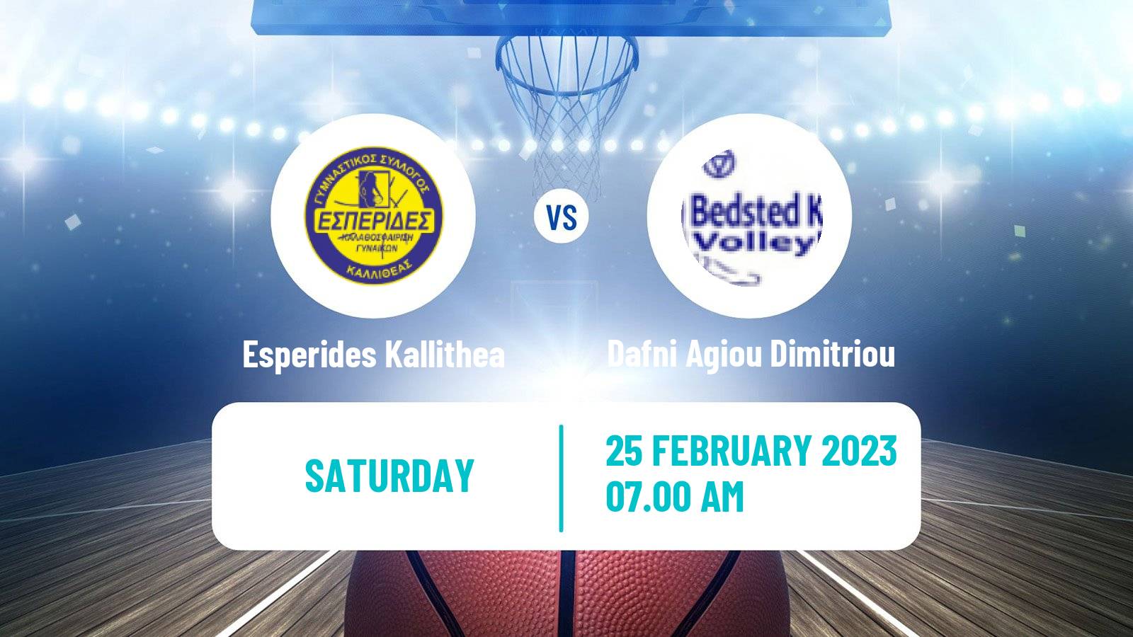 Basketball Greek Basket League A1 Women Esperides Kallithea - Dafni Agiou Dimitriou