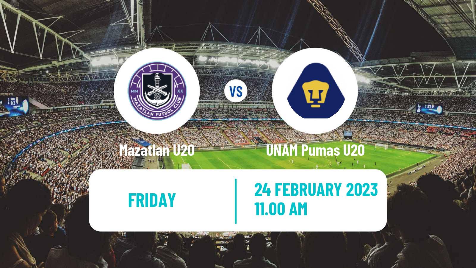 Football Mexican Liga MX U20 Mazatlan U20 - UNAM Pumas U20
