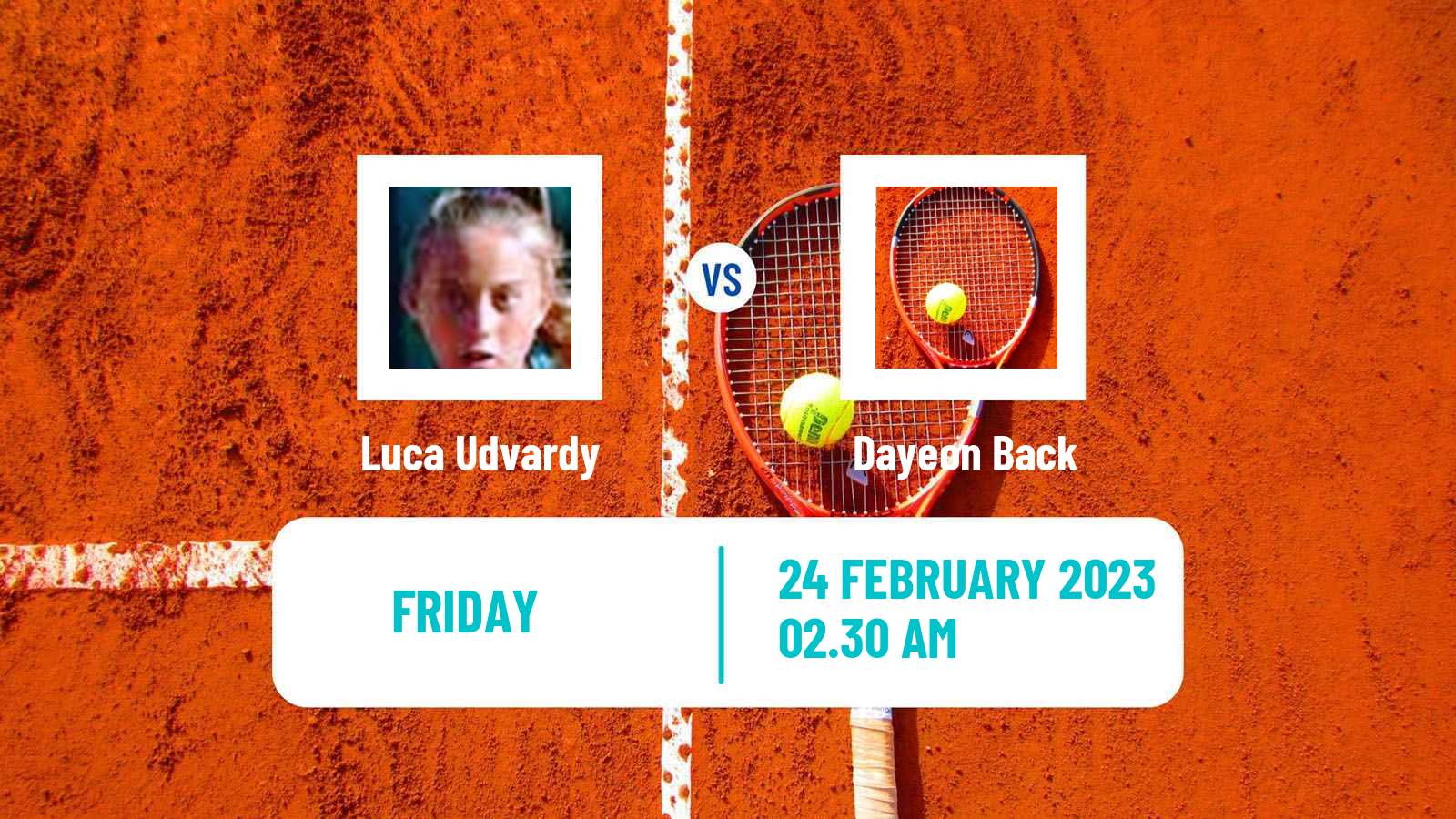 Tennis ITF Tournaments Luca Udvardy - Dayeon Back