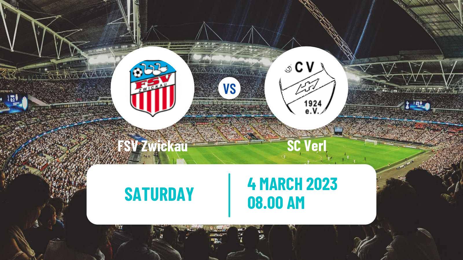 Soccer German 3 Bundesliga Zwickau - Verl