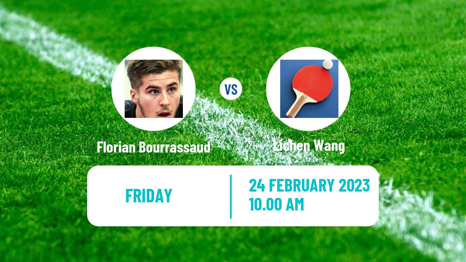 Table tennis Table Tennis Florian Bourrassaud - Lichen Wang