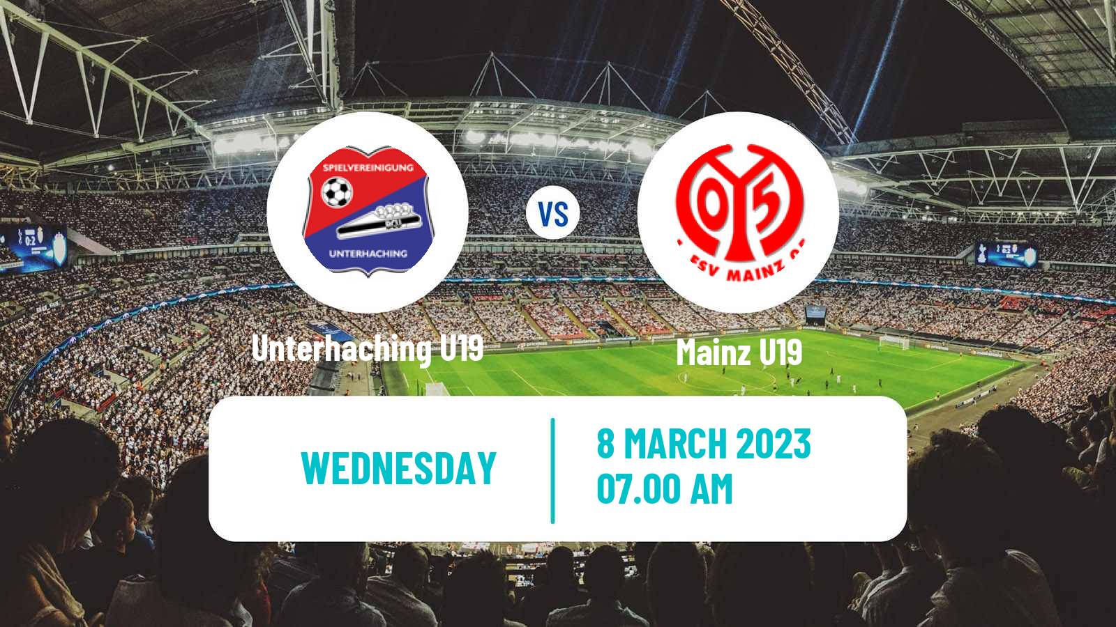 Soccer German Junioren Bundesliga South Unterhaching U19 - Mainz U19