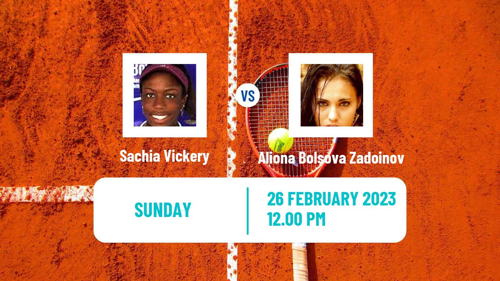 Tennis WTA Monterrey Sachia Vickery - Aliona Bolsova Zadoinov
