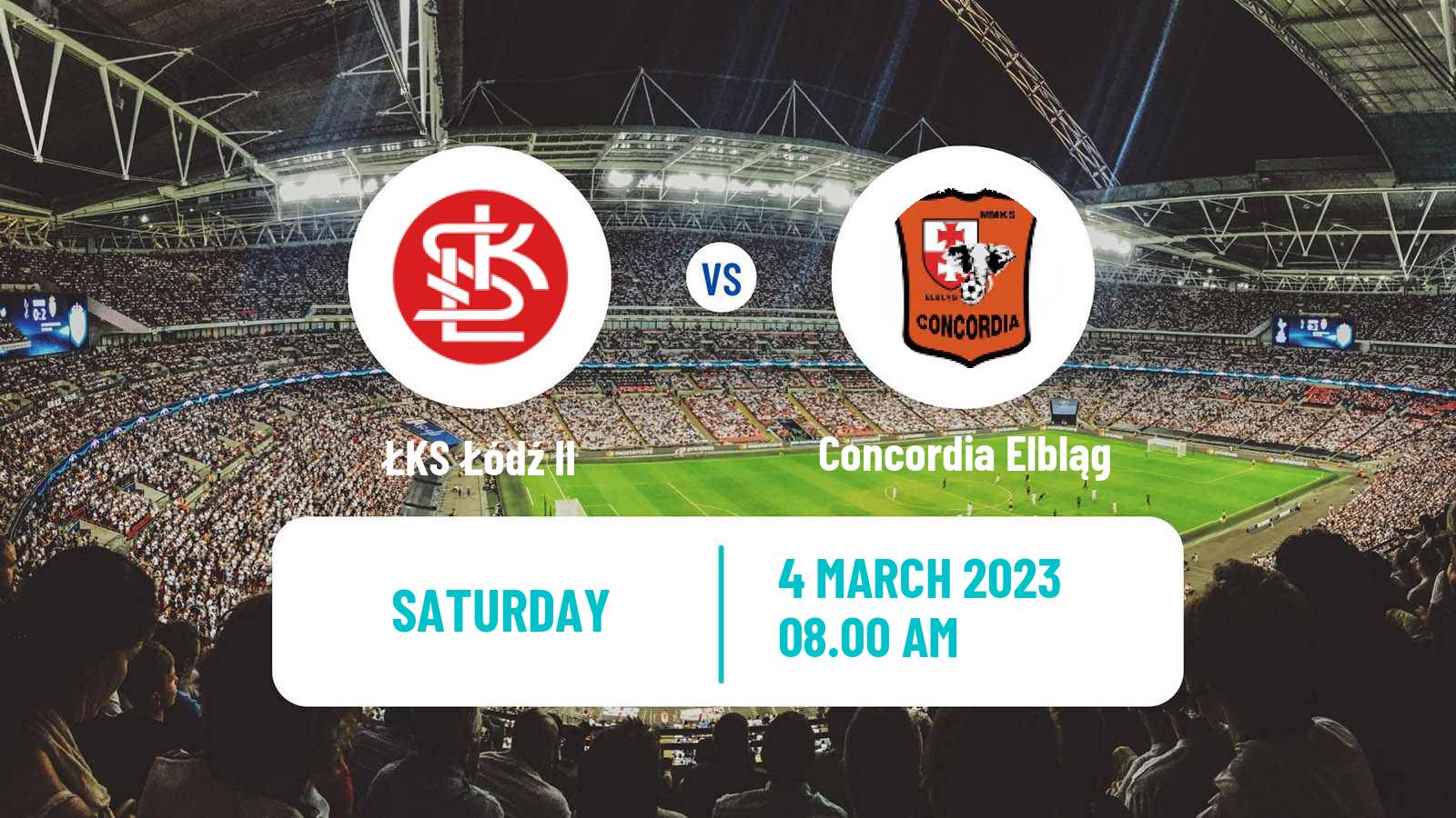 Soccer Polish Division 3 - Group I ŁKS Łódź II - Concordia Elbląg