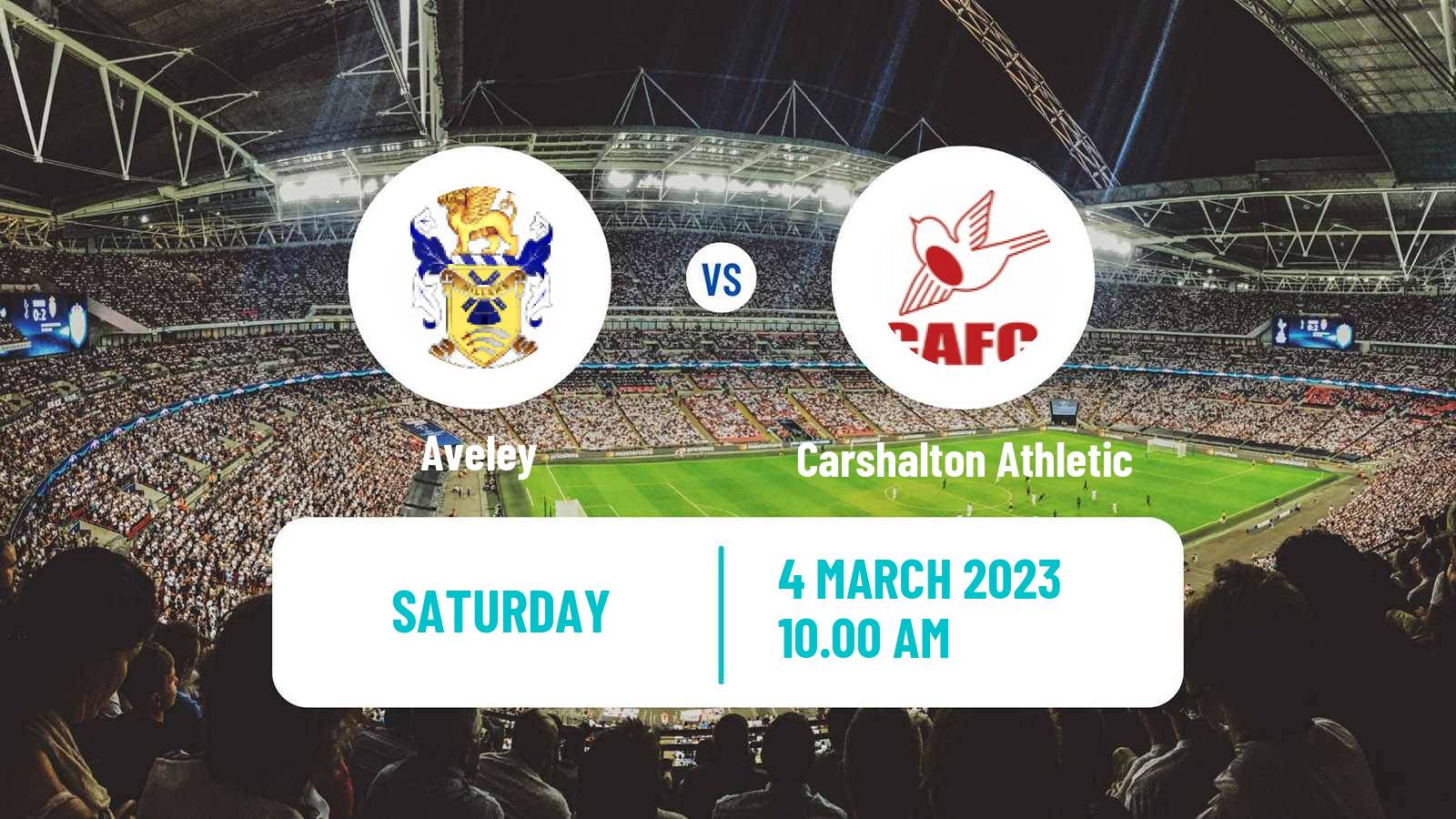 Football English Isthmian League Premier Division Aveley - Carshalton Athletic