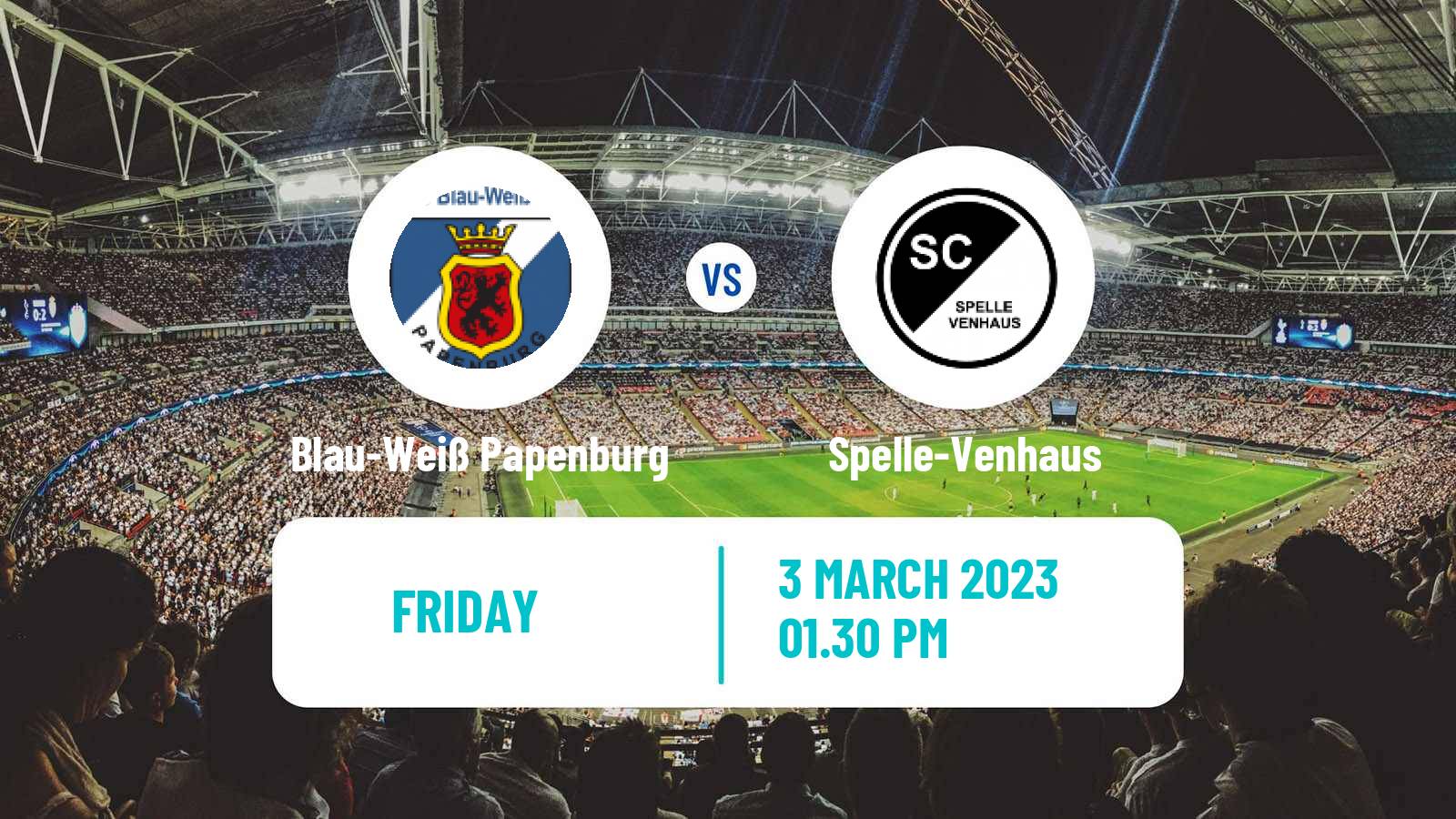 Soccer German Oberliga Niedersachsen Blau-Weiß Papenburg - Spelle-Venhaus