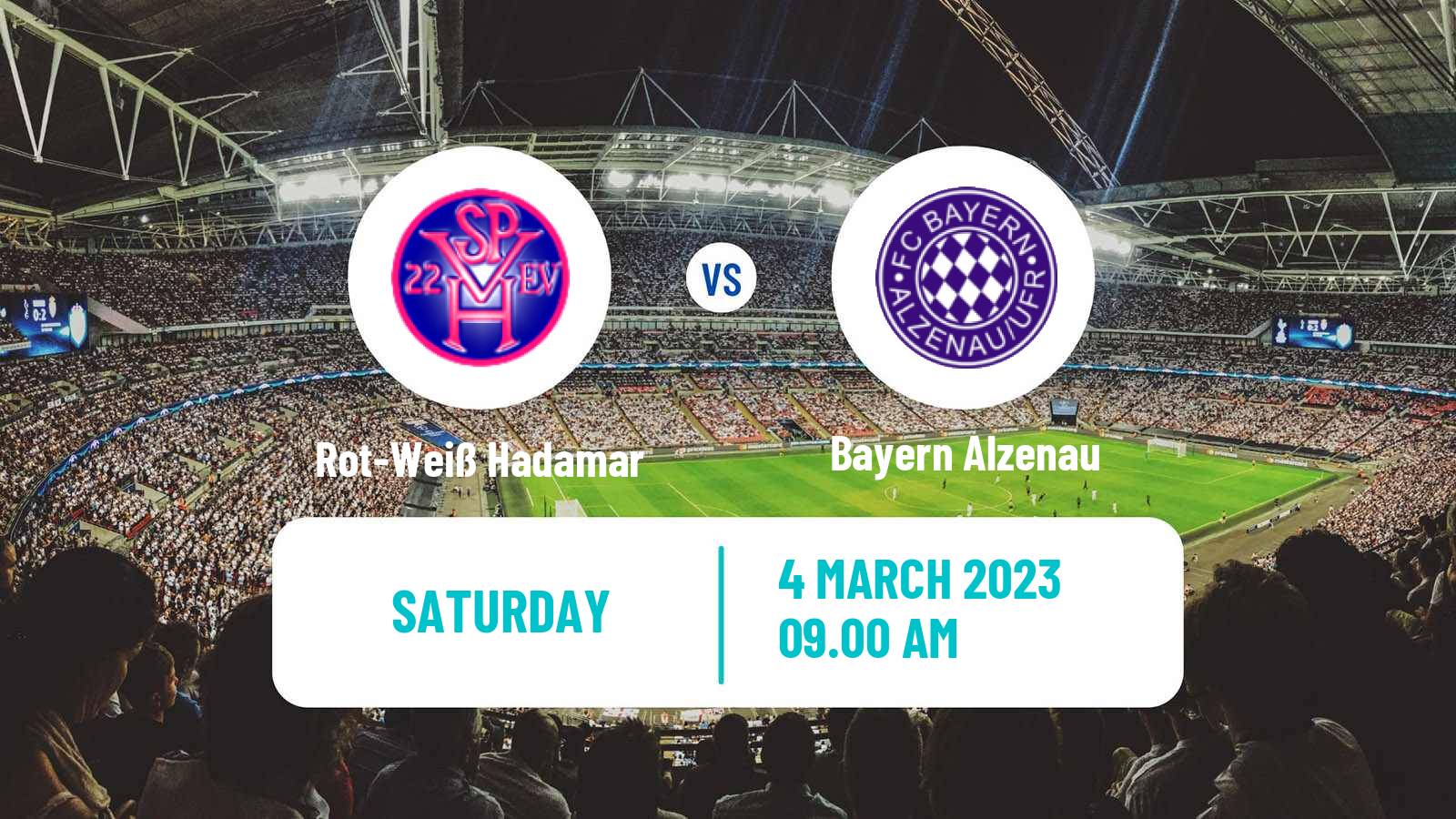 Soccer German Oberliga Hessen Rot-Weiß Hadamar - Bayern Alzenau