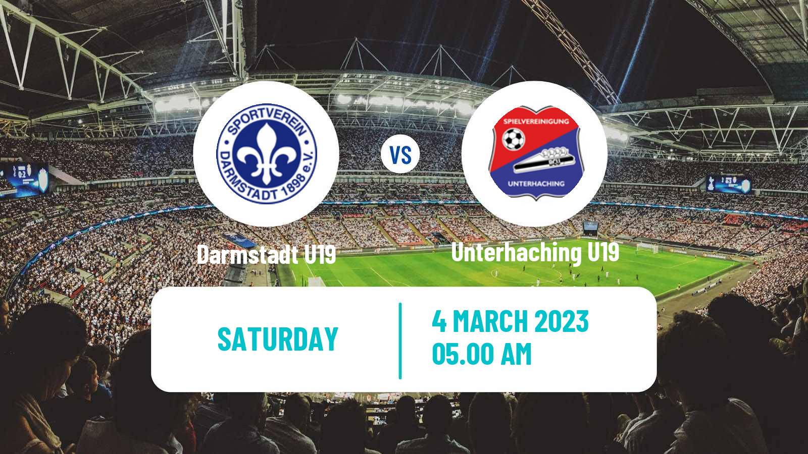 Soccer German Junioren Bundesliga South Darmstadt U19 - Unterhaching U19