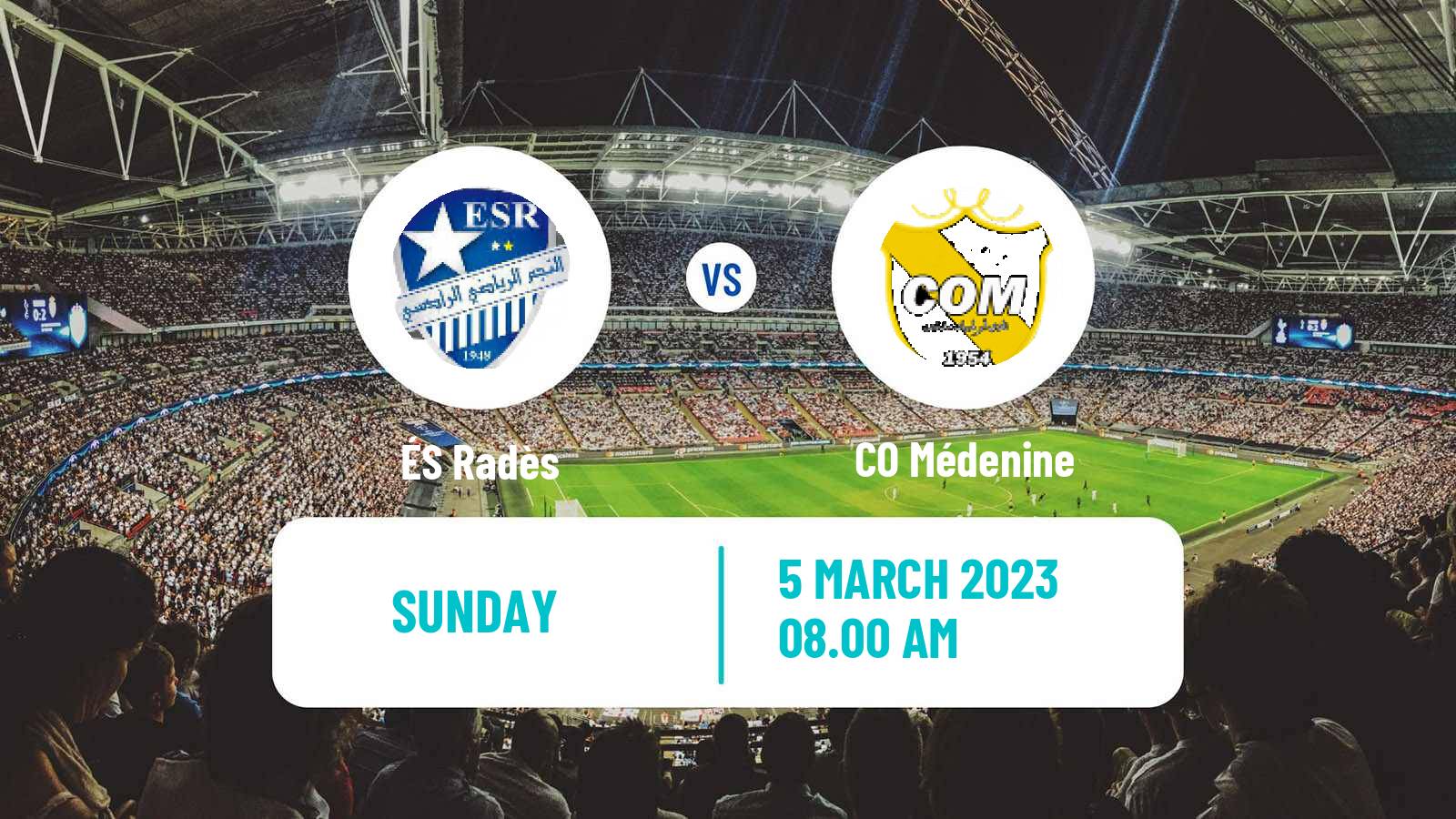 Soccer Tunisian Ligue 2 Radès - Médenine