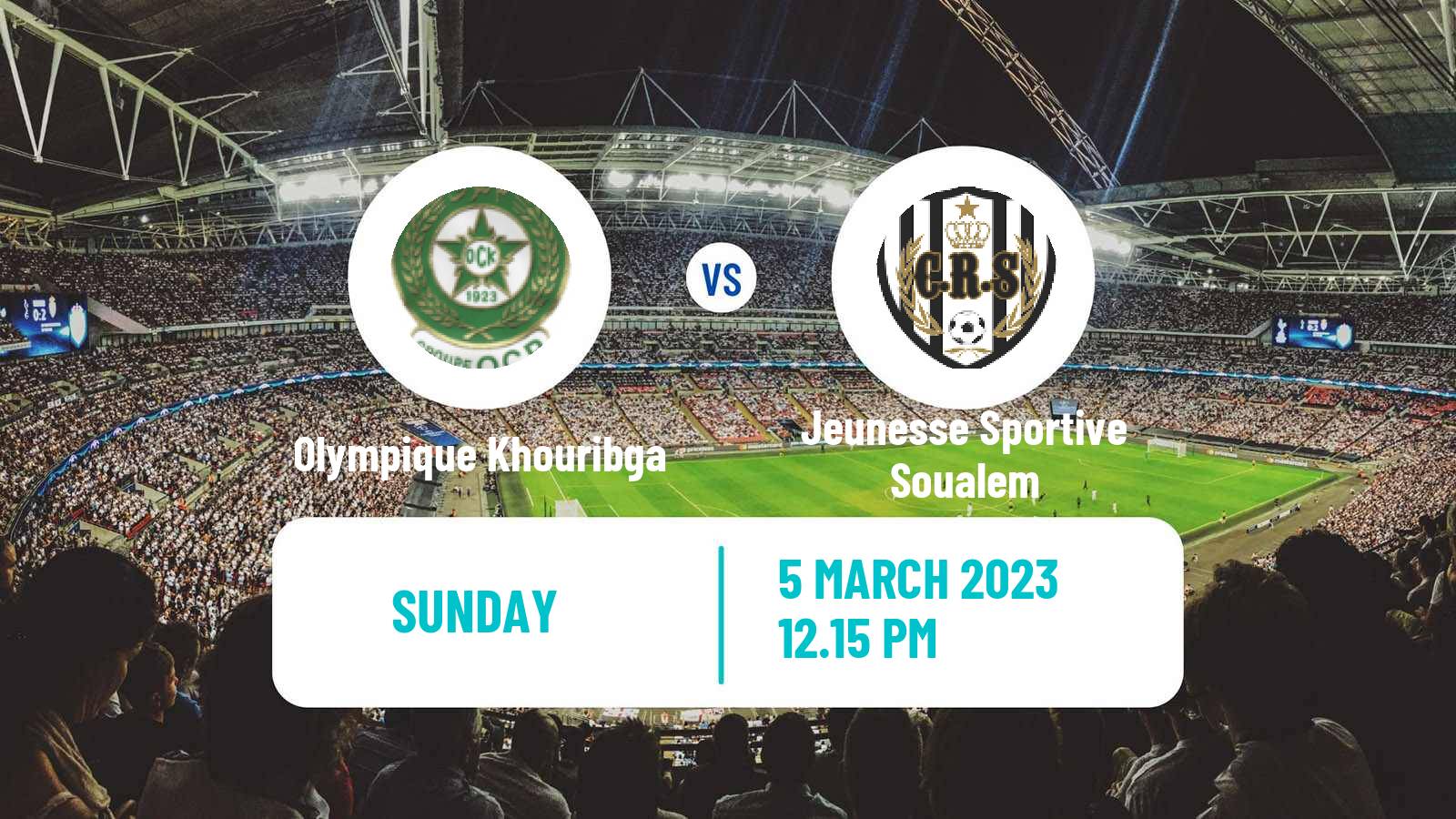 Soccer Moroccan Botola Olympique Khouribga - Jeunesse Sportive Soualem