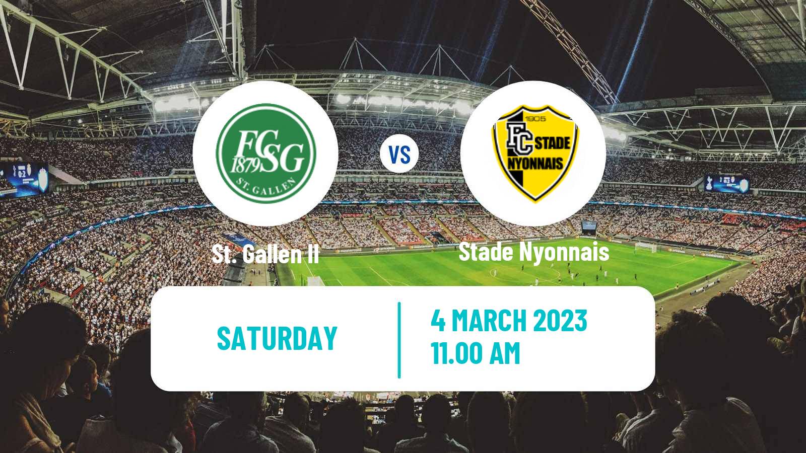 Soccer Swiss Promotion League St. Gallen II - Stade Nyonnais