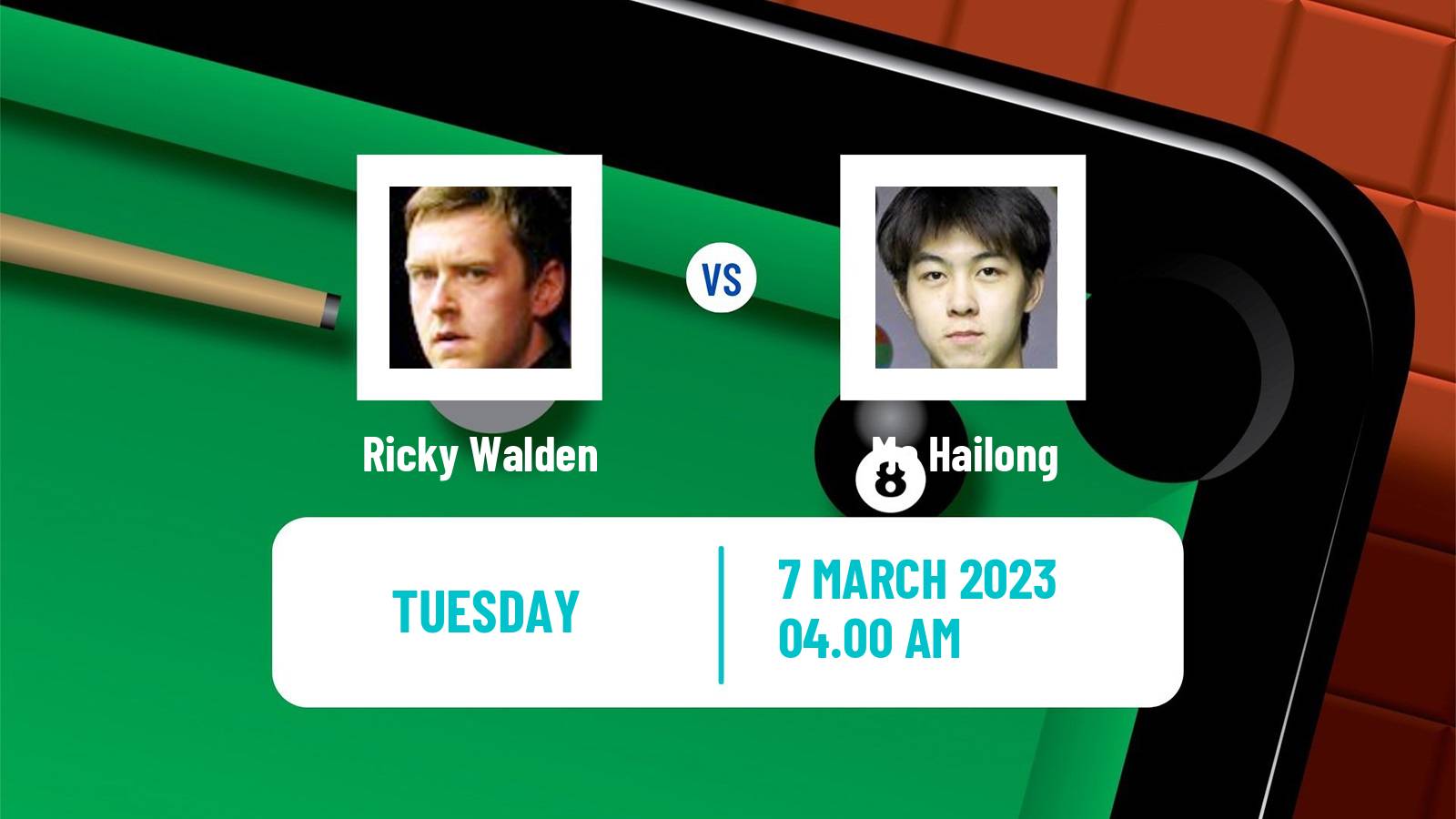 Snooker Snooker Ricky Walden - Ma Hailong