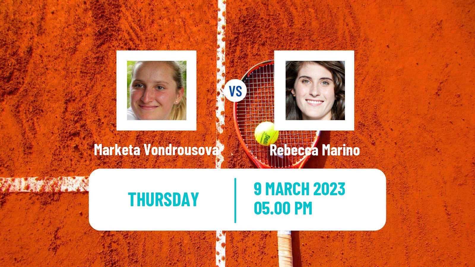 Tennis WTA Indian Wells Marketa Vondrousova - Rebecca Marino