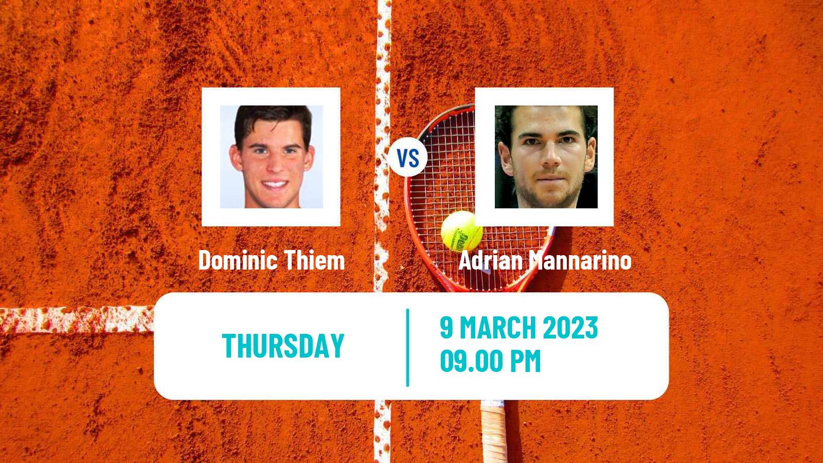 Tennis ATP Indian Wells Dominic Thiem - Adrian Mannarino