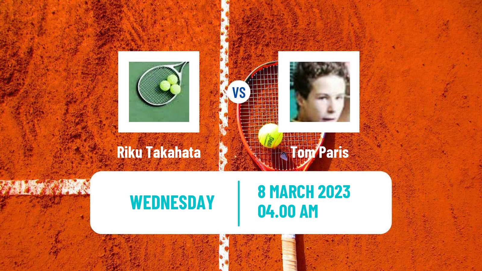 Tennis ITF Tournaments Riku Takahata - Tom Paris