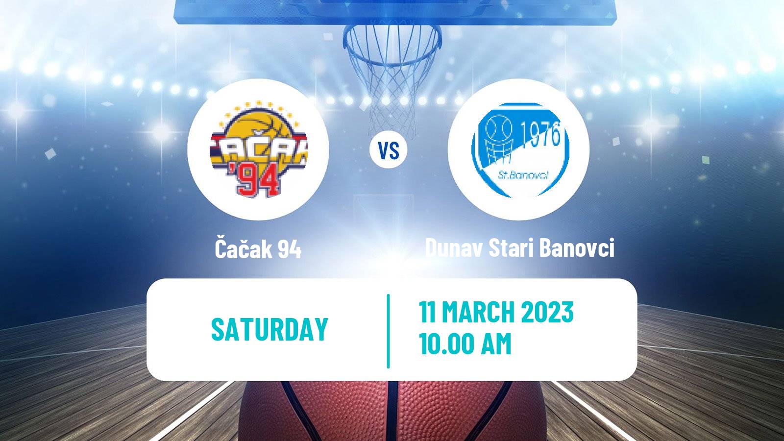 Basketball Serbian First League Basketball Čačak 94 - Dunav Stari Banovci