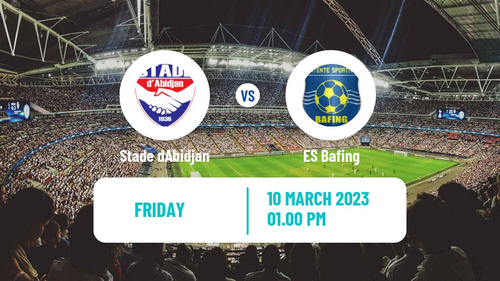 Soccer Cote d`Ivoire Ligue 1 Stade dAbidjan - ES Bafing