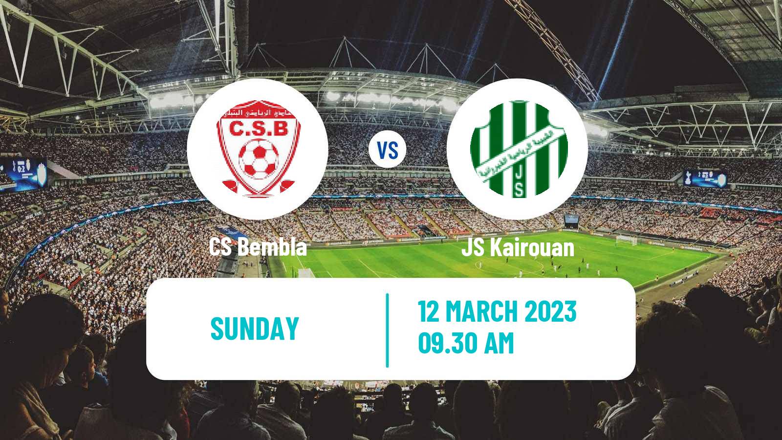 Soccer Tunisian Ligue 2 Bembla - JS Kairouan