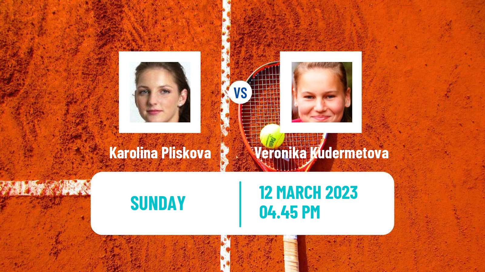 Tennis WTA Indian Wells Karolina Pliskova - Veronika Kudermetova