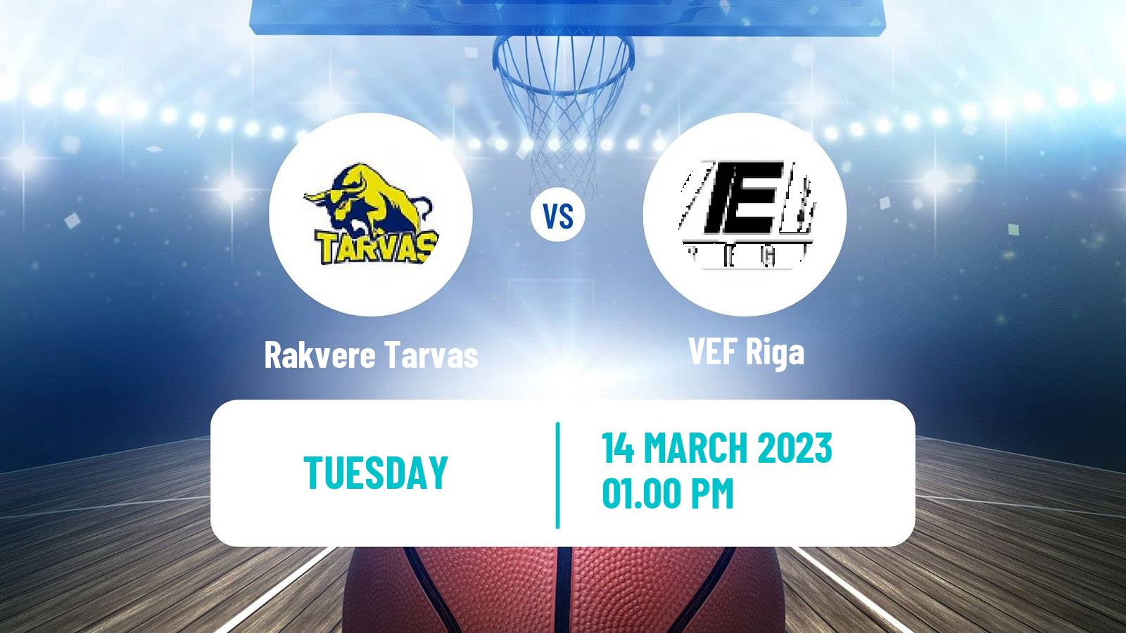Basketball Estonian–Latvian Basketball League Rakvere Tarvas - VEF Riga