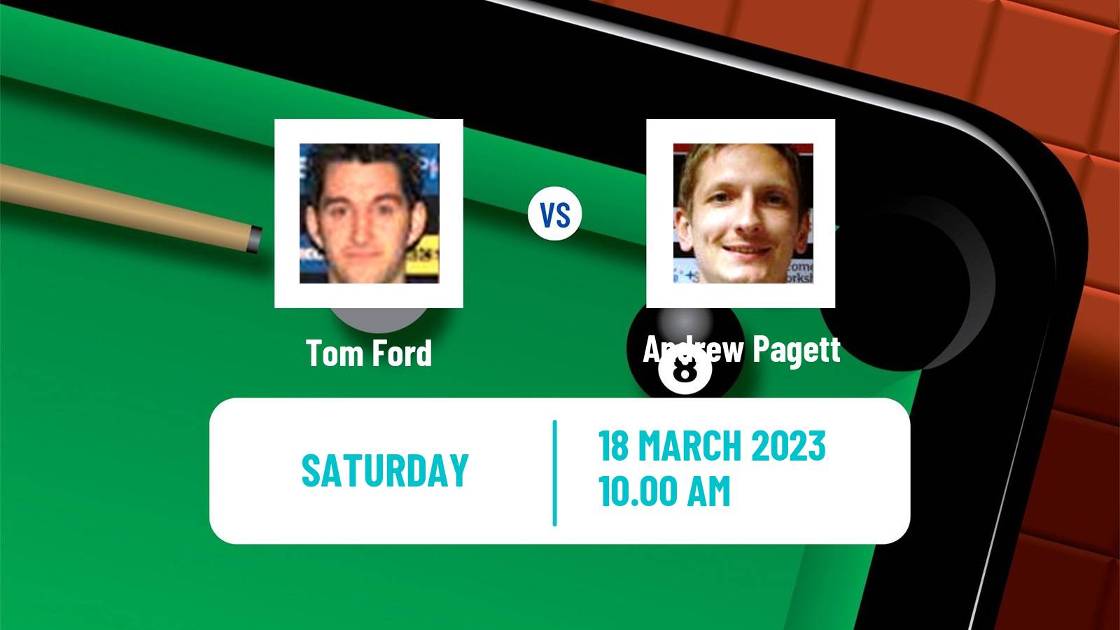 Snooker Snooker Tom Ford - Andrew Pagett