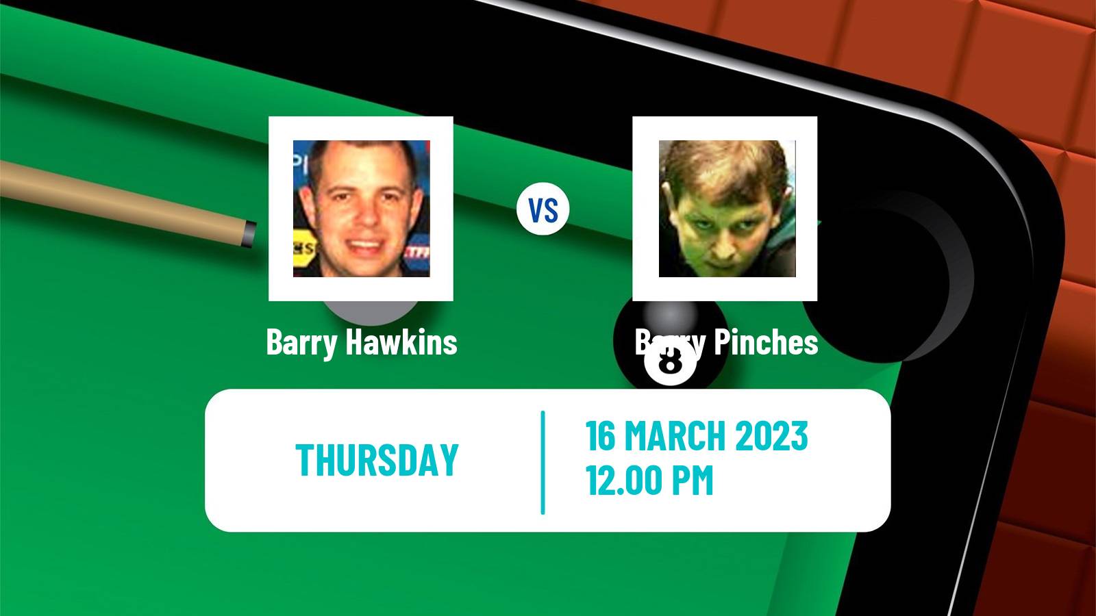 Snooker Snooker Barry Hawkins - Barry Pinches