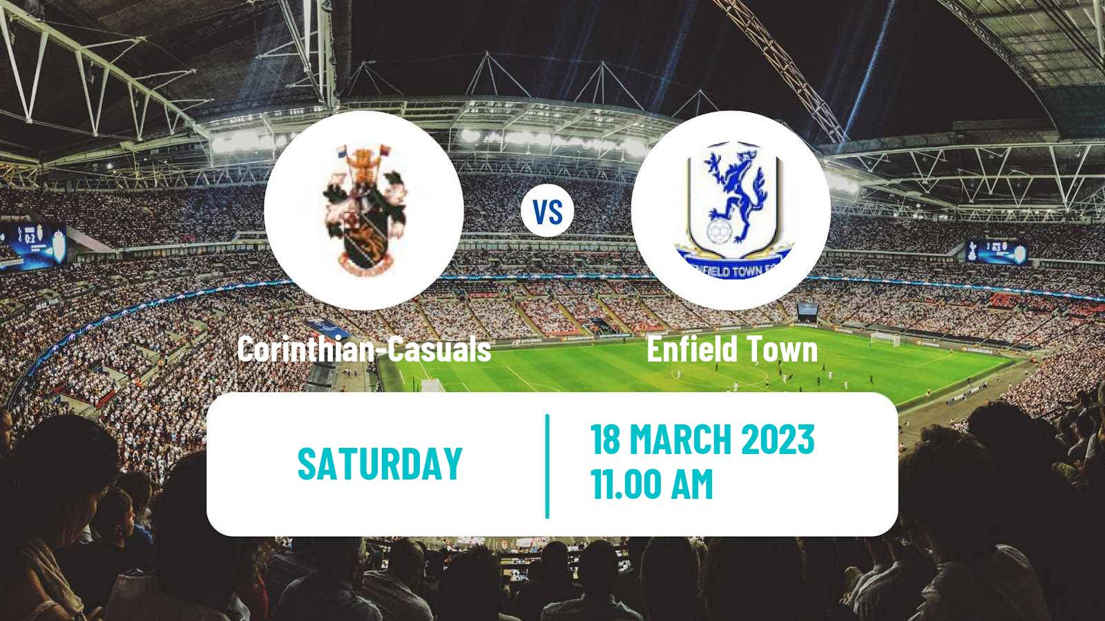 Soccer English Isthmian League Premier Division Corinthian-Casuals - Enfield Town