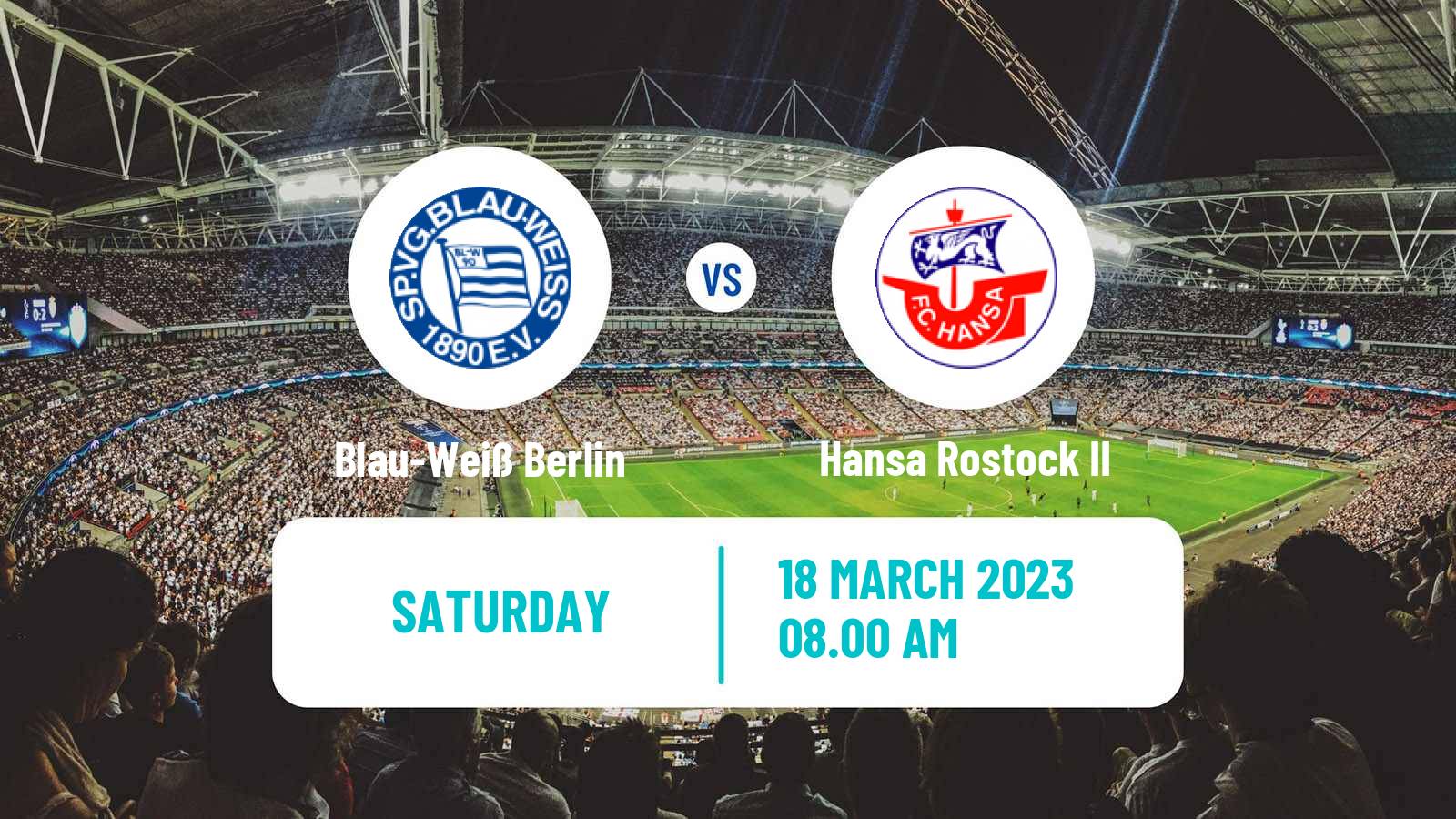 Soccer German Oberliga NOFV-Nord Blau-Weiß Berlin - Hansa Rostock II