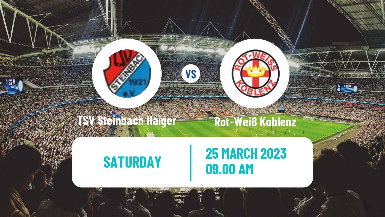 Football German Regionalliga Sudwest TSV Steinbach Haiger - Rot-Weiß Koblenz