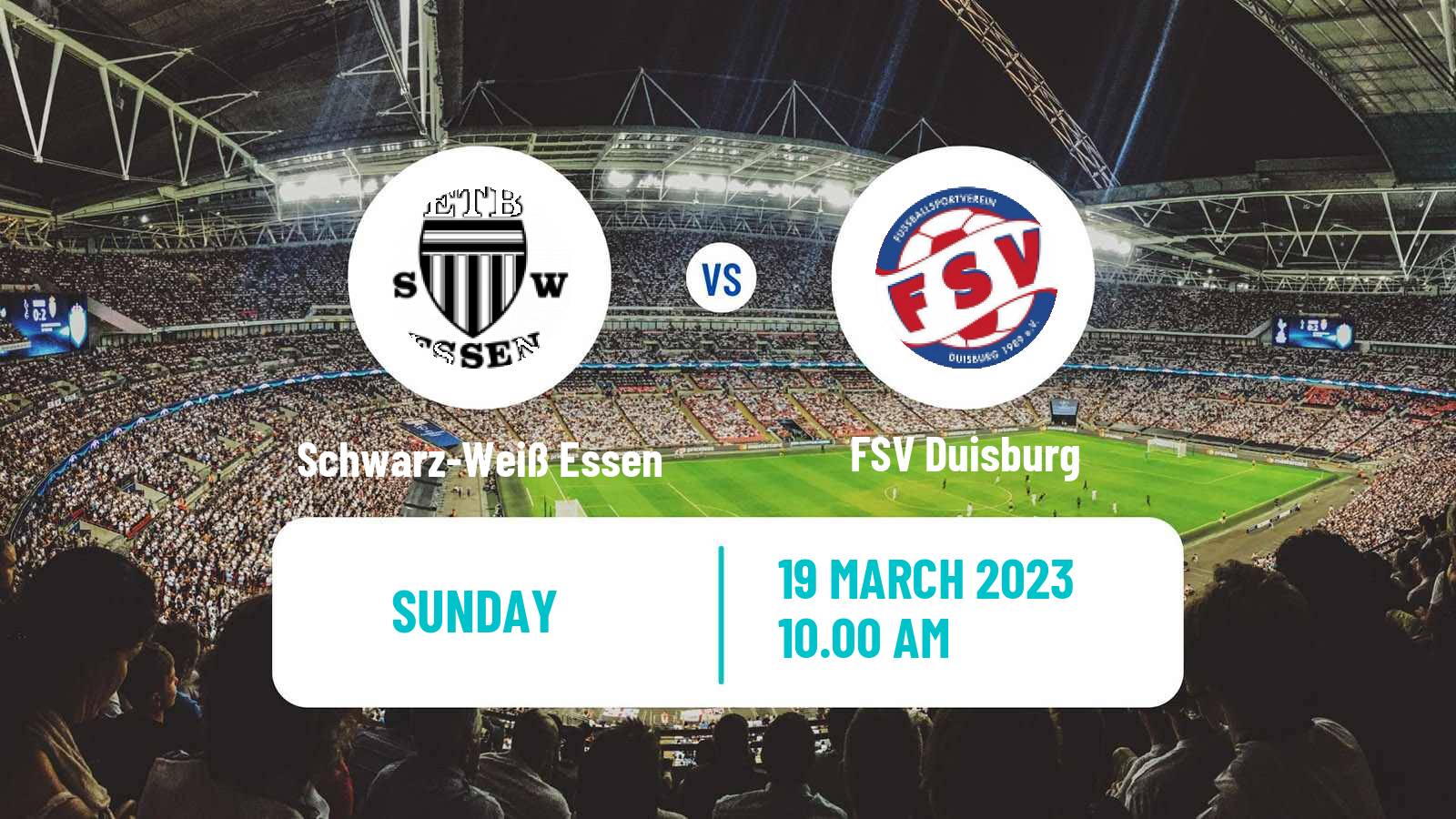 Soccer German Oberliga Niederrhein Schwarz-Weiß Essen - FSV Duisburg