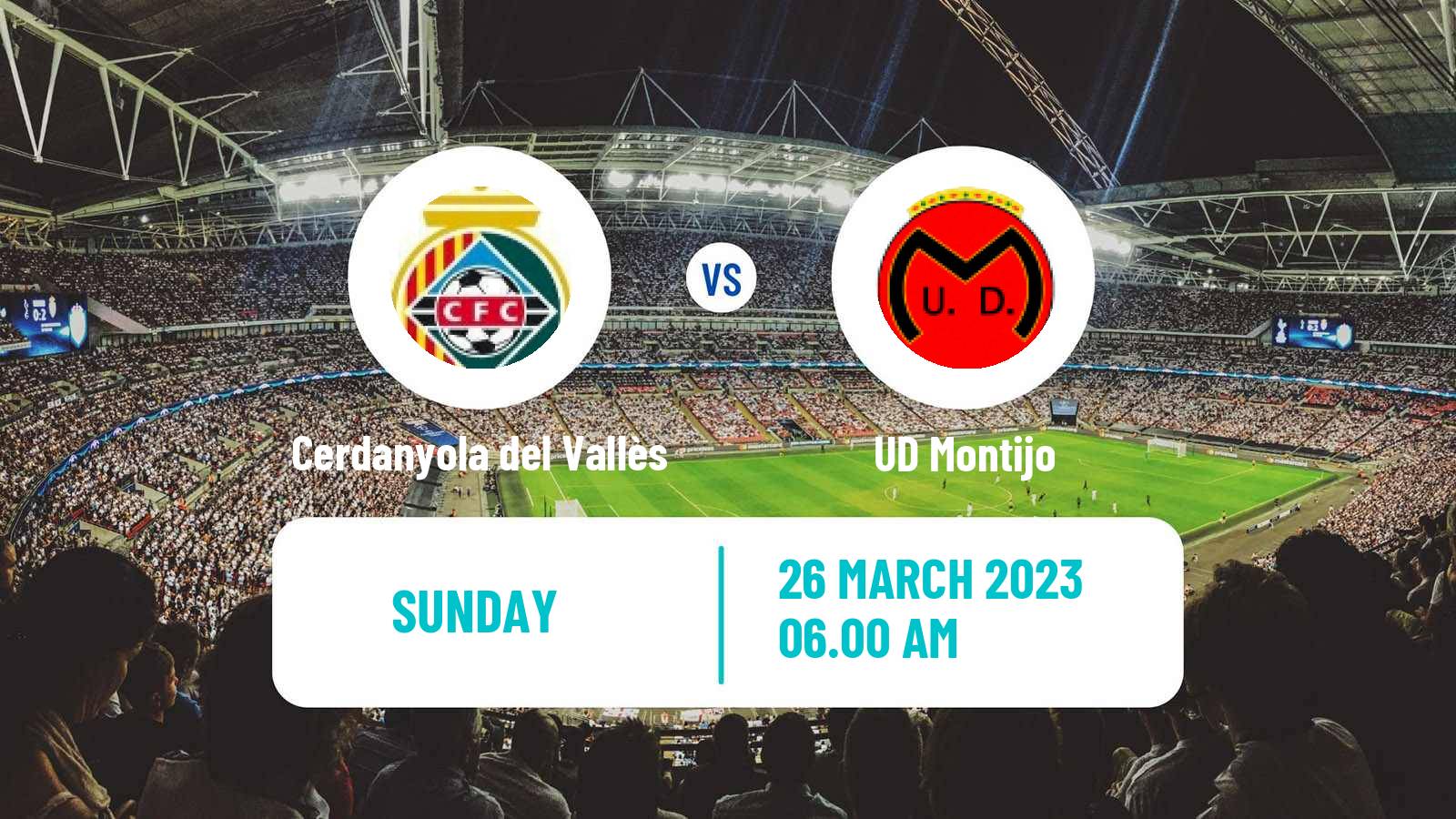 Soccer Spanish Segunda RFEF - Group 5 Cerdanyola del Vallès - Montijo