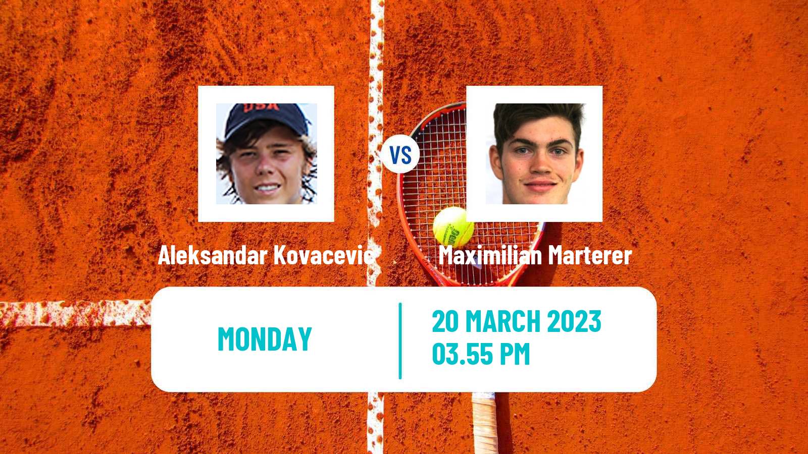 Tennis ATP Miami Aleksandar Kovacevic - Maximilian Marterer