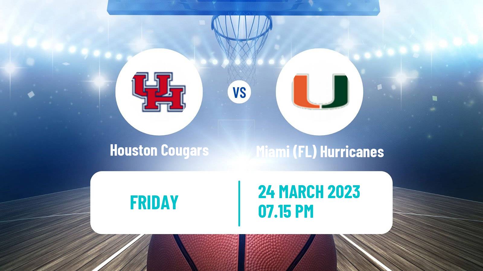 Basketball NCAA College Basketball Houston Cougars - Miami FL Hurricanes