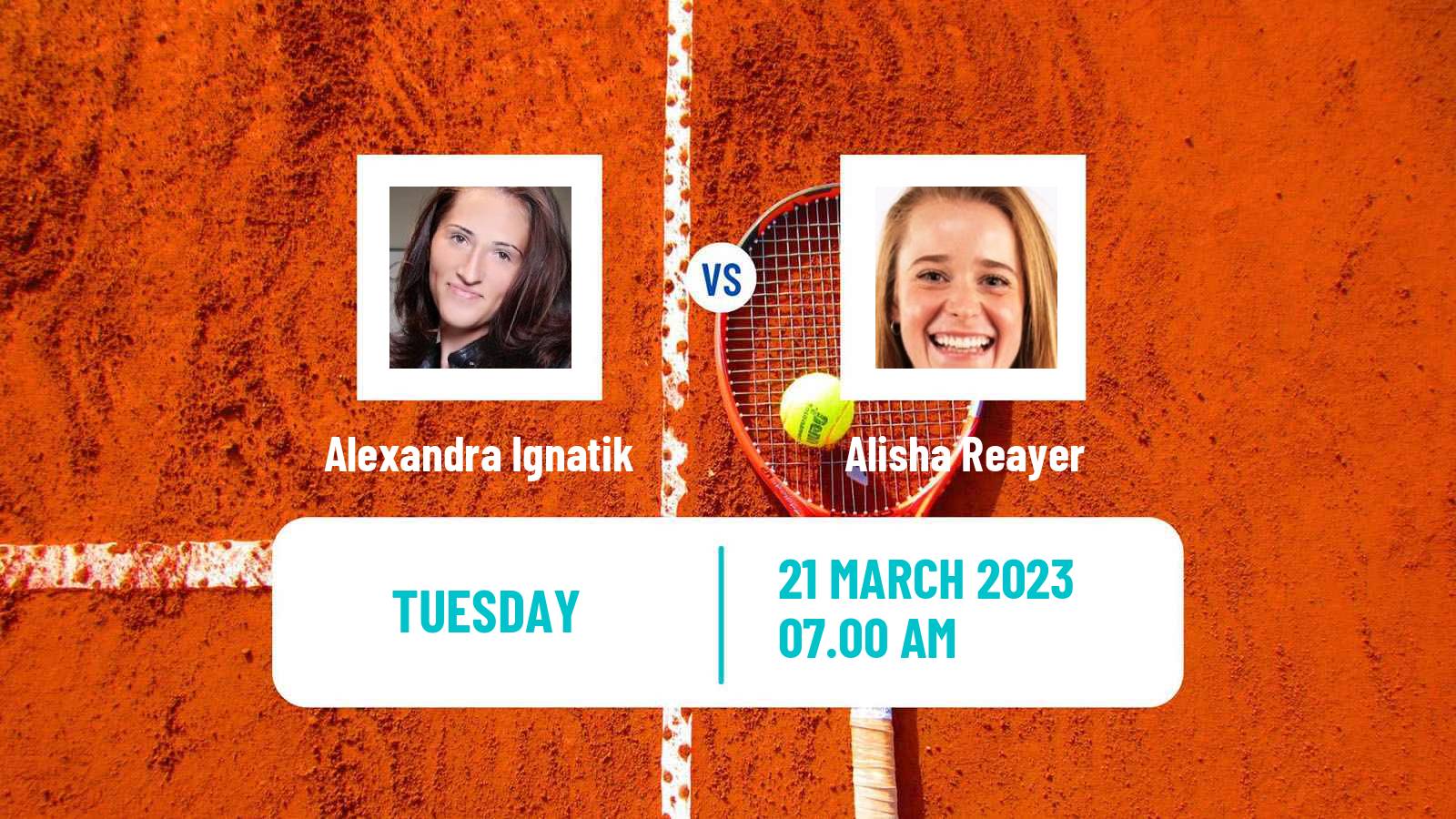 Tennis ITF Tournaments Alexandra Ignatik - Alisha Reayer