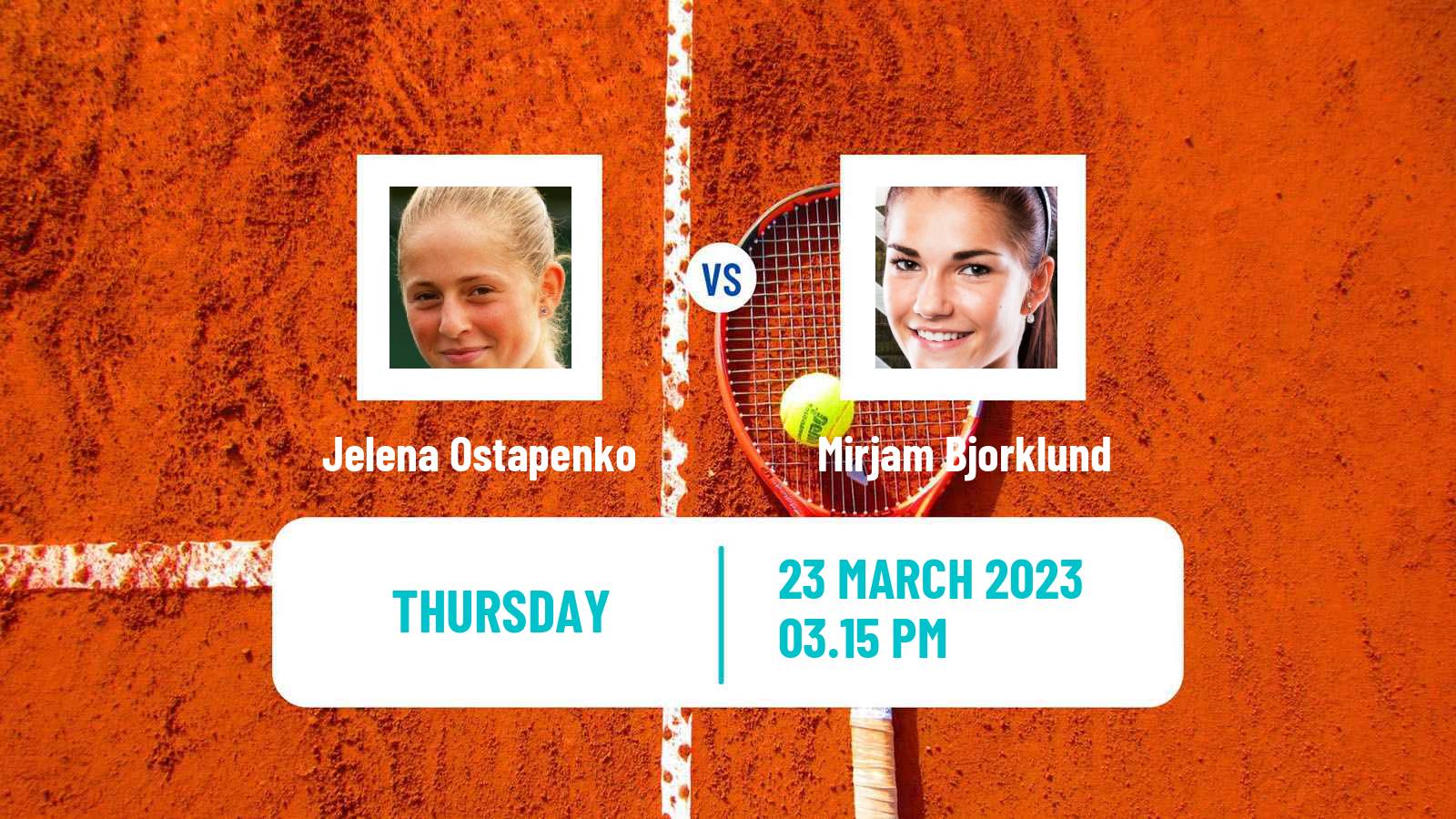 Tennis WTA Miami Jelena Ostapenko - Mirjam Bjorklund