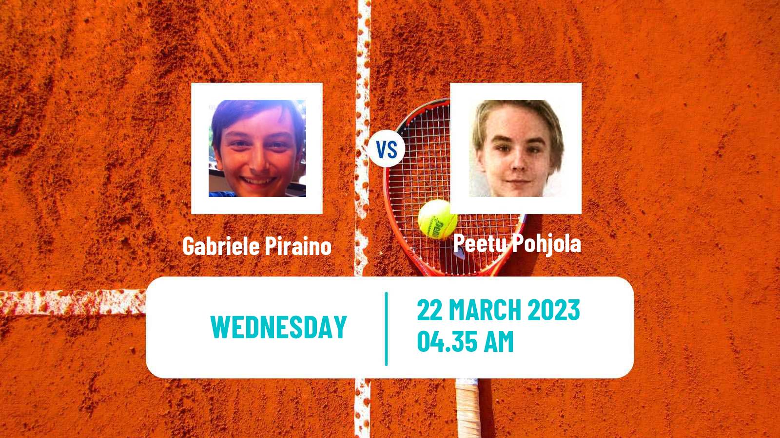 Tennis ITF Tournaments Gabriele Piraino - Peetu Pohjola