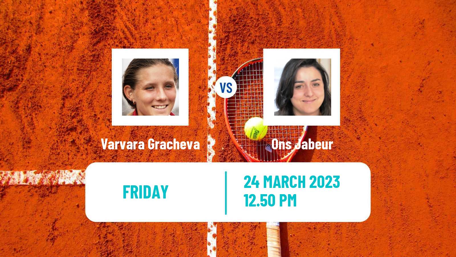 Tennis WTA Miami Varvara Gracheva - Ons Jabeur