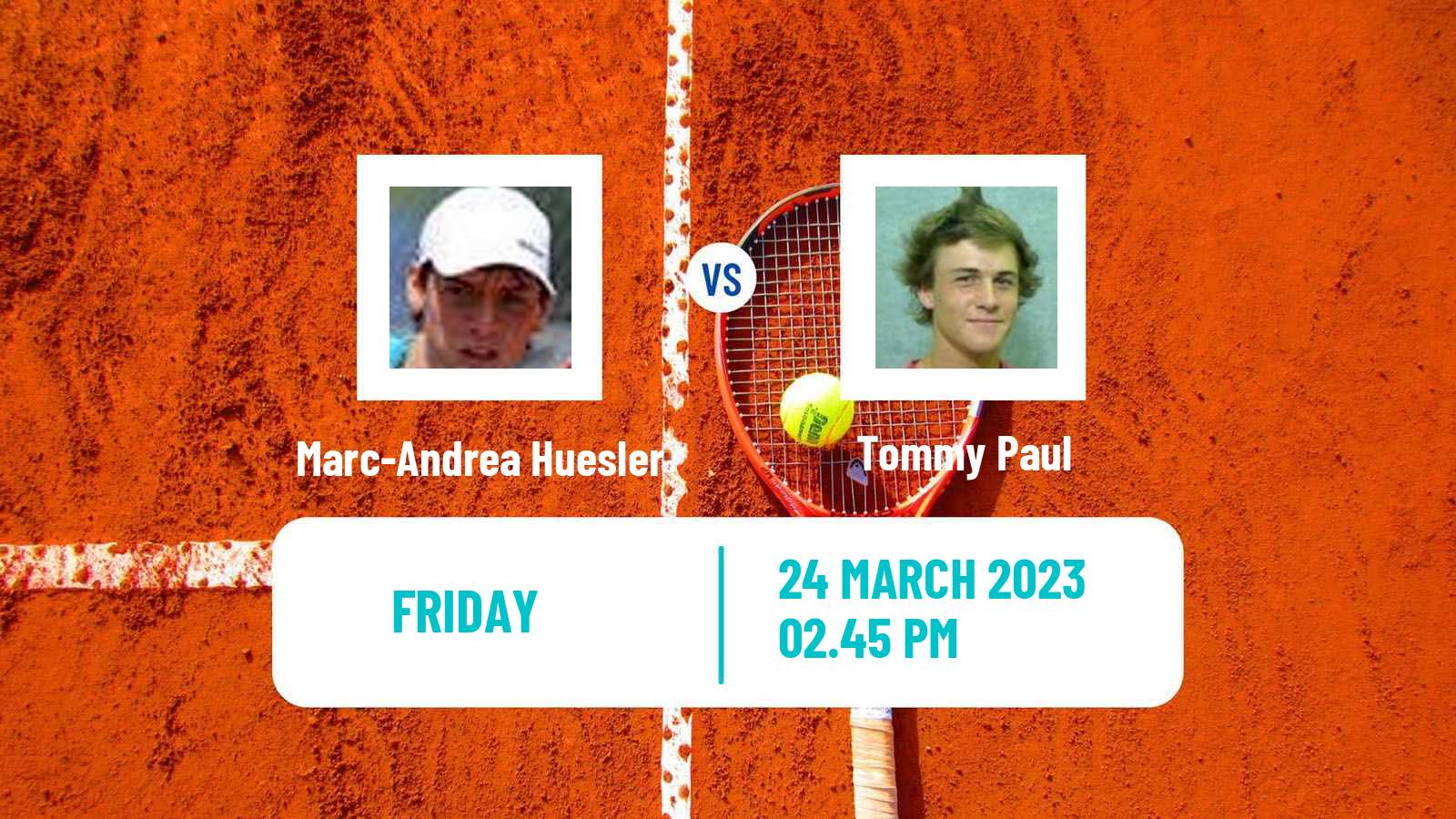 Tennis ATP Miami Marc-Andrea Huesler - Tommy Paul