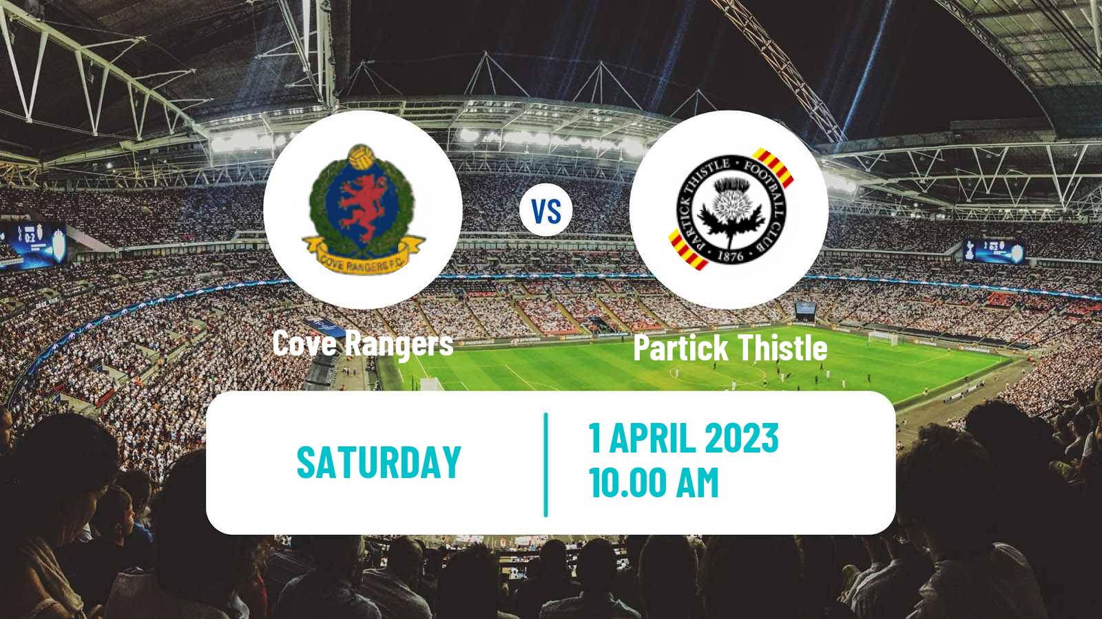 Soccer Scottish Football Championship Cove Rangers - Partick Thistle