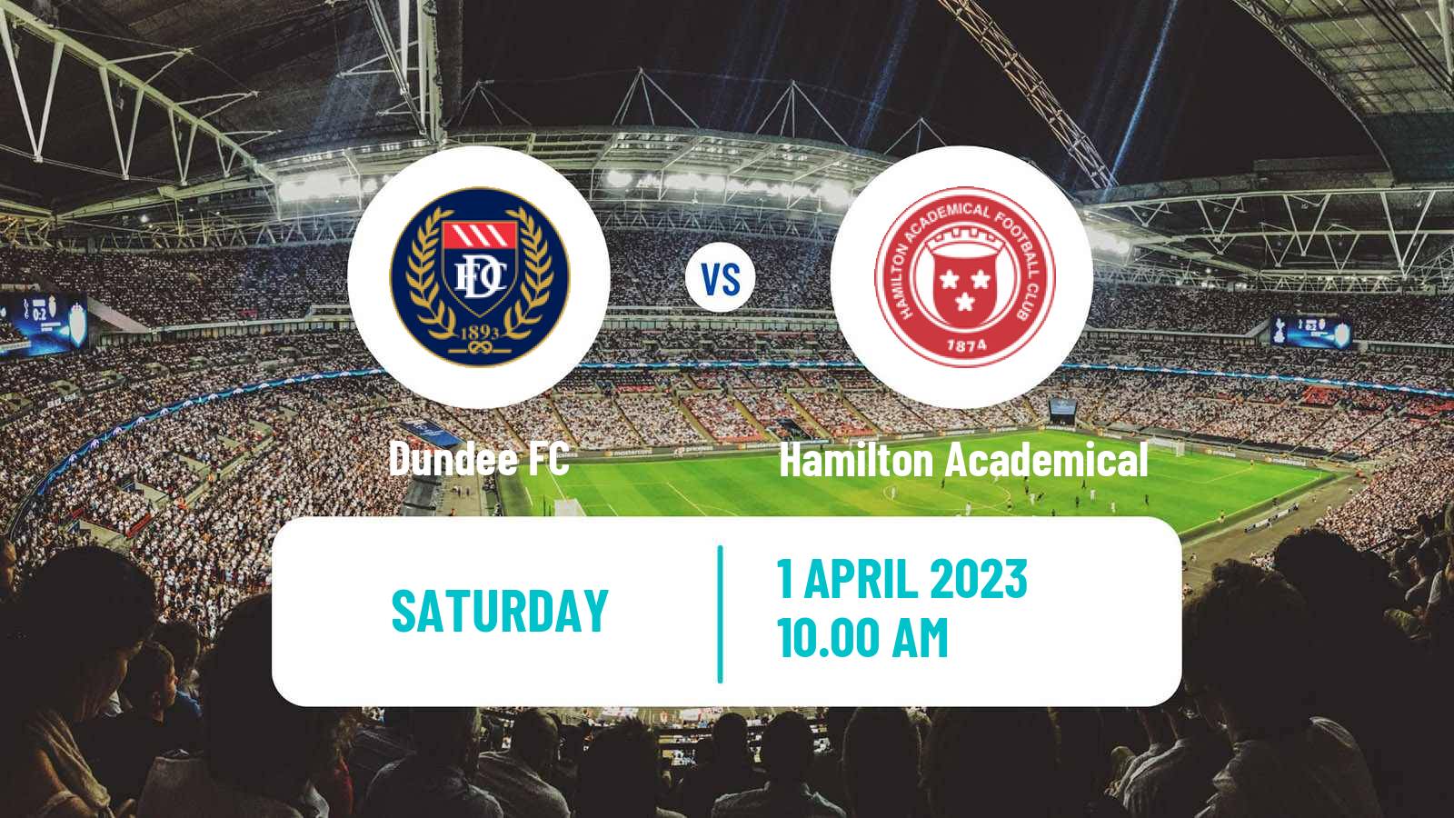 Soccer Scottish Football Championship Dundee - Hamilton Academical