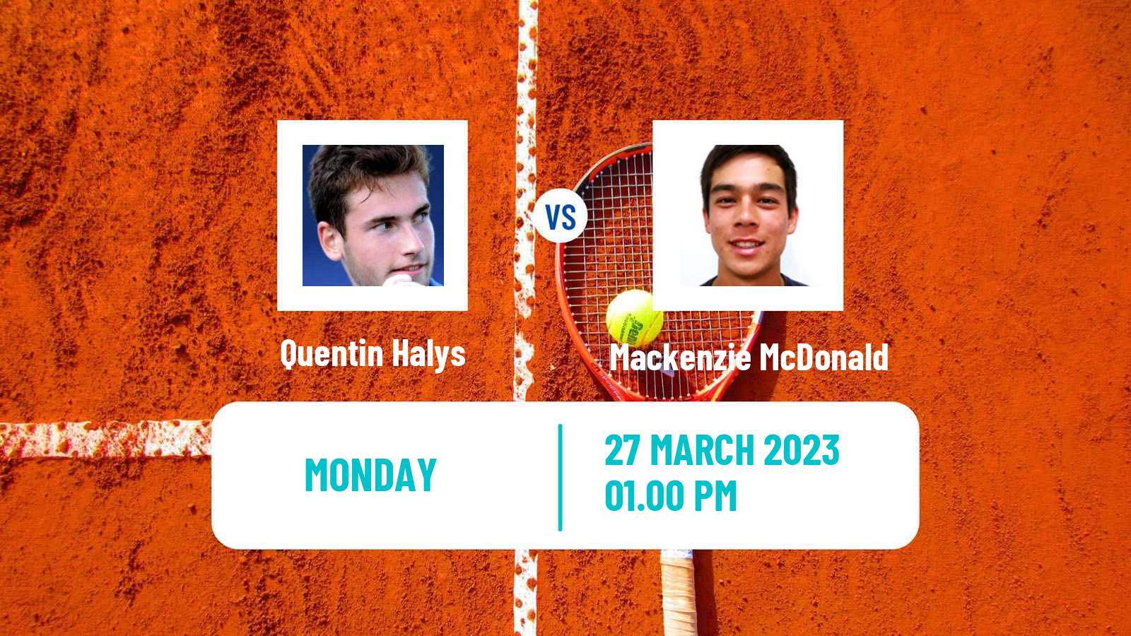 Tennis ATP Miami Quentin Halys - Mackenzie McDonald