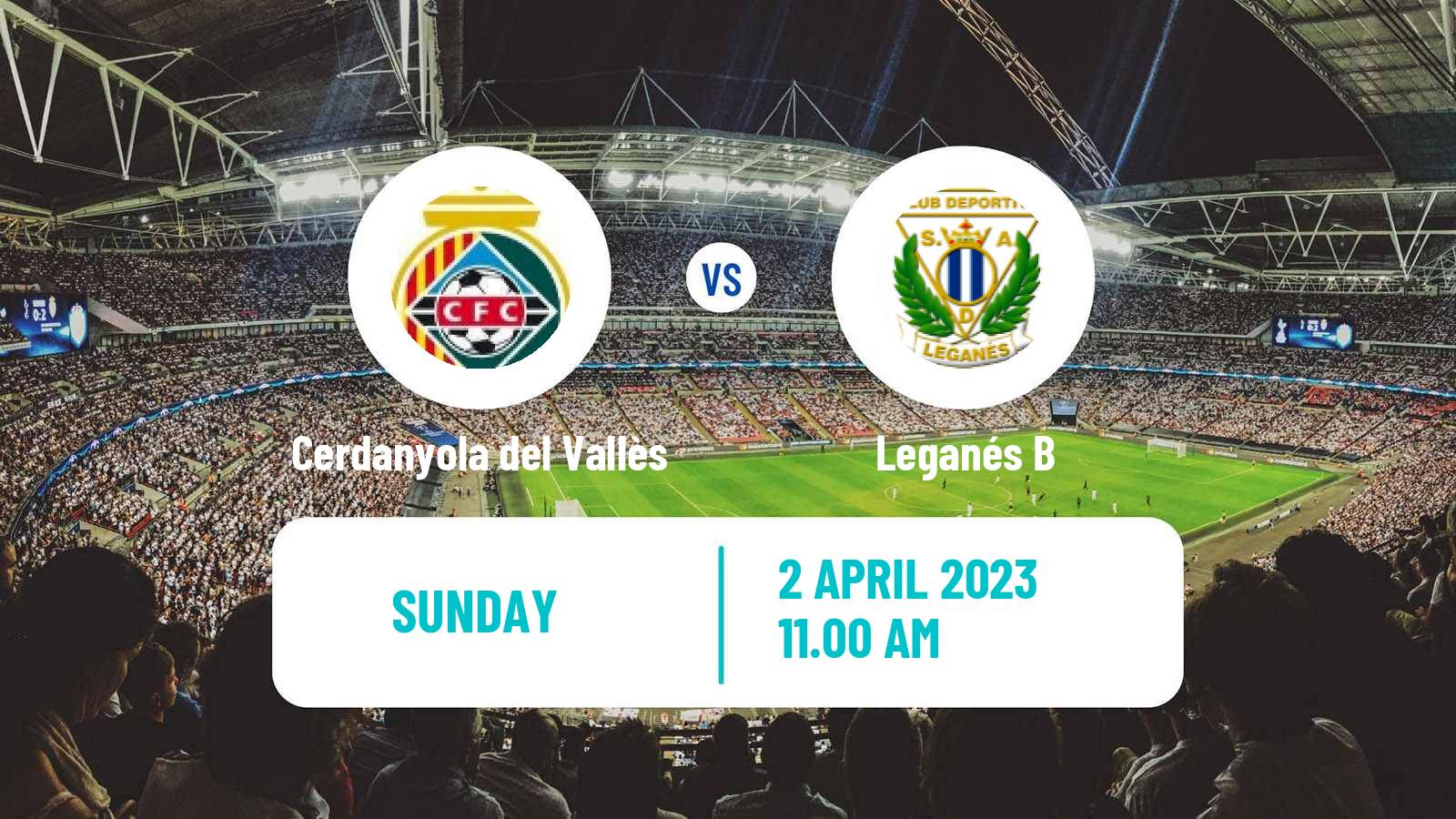 Soccer Spanish Segunda RFEF - Group 5 Cerdanyola del Vallès - Leganés B