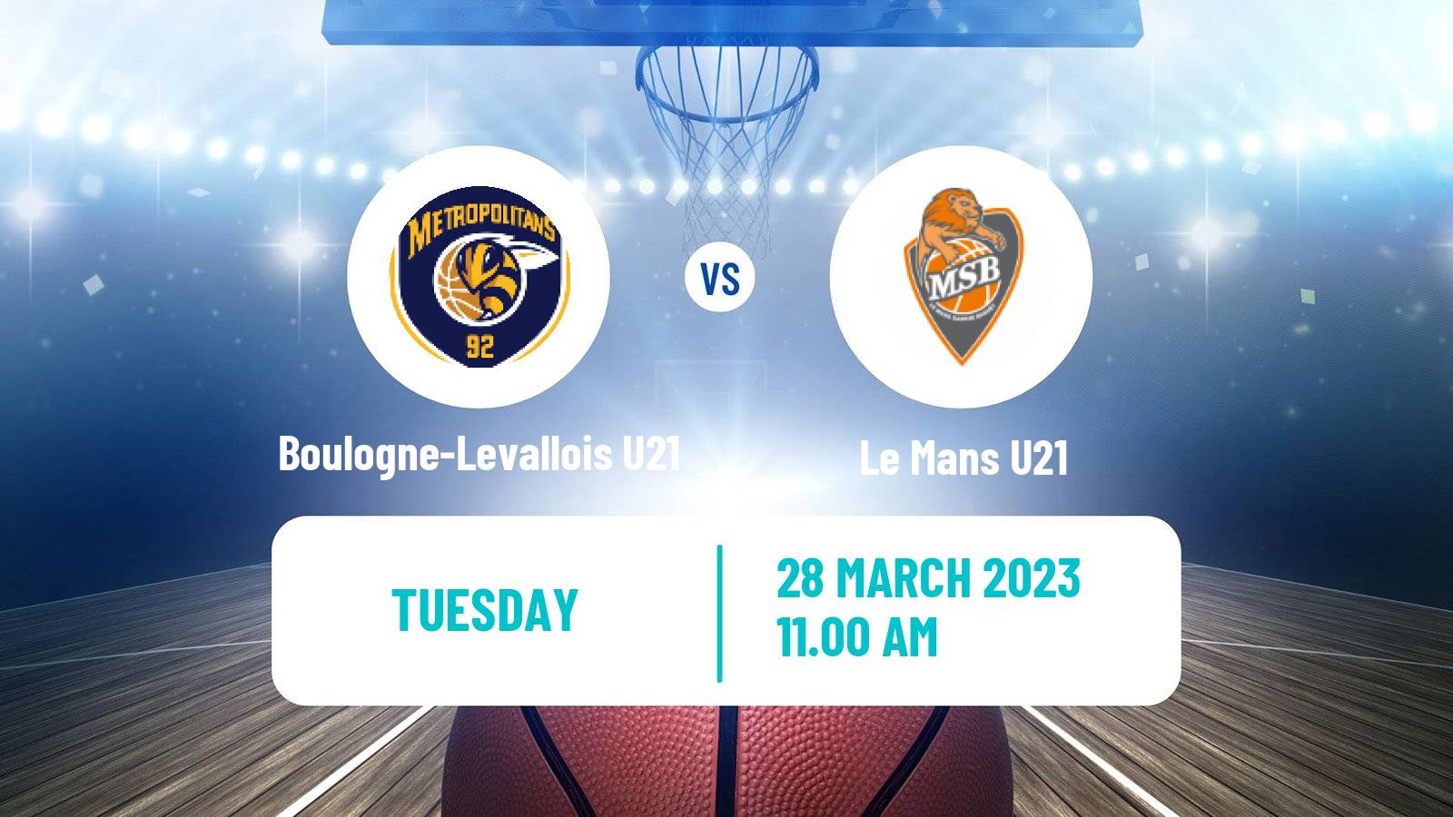 Basketball French Espoirs U21 Basketball Boulogne-Levallois U21 - Le Mans U21