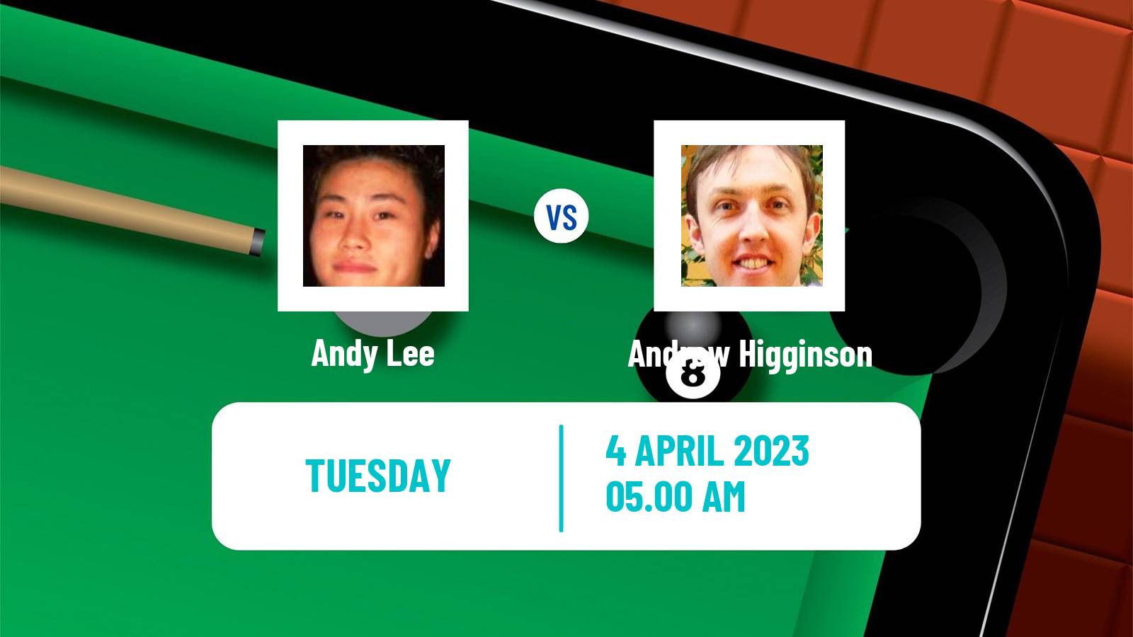Snooker Snooker Andy Lee - Andrew Higginson
