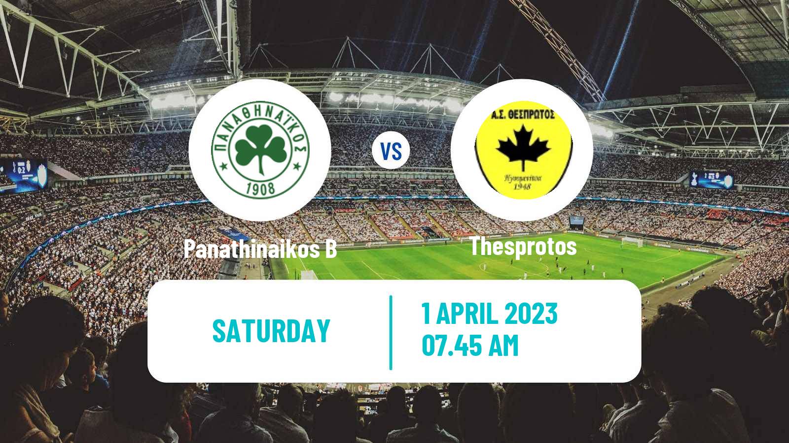 Soccer Greek Super League 2 Panathinaikos B - Thesprotos
