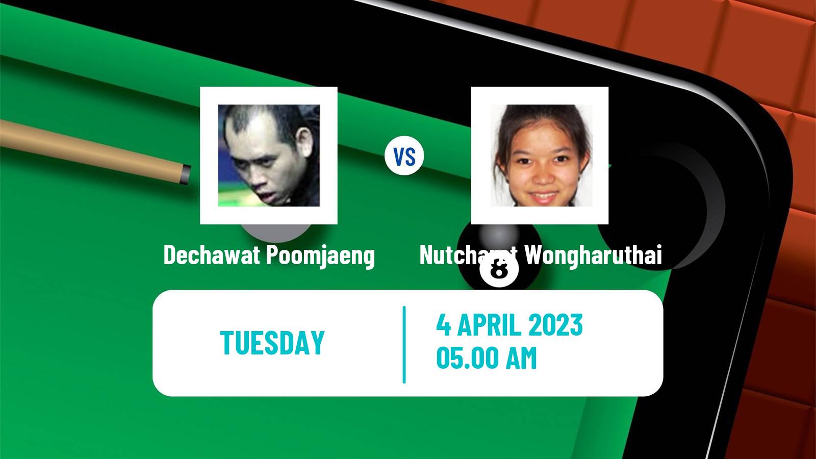Snooker Snooker Dechawat Poomjaeng - Nutcharat Wongharuthai
