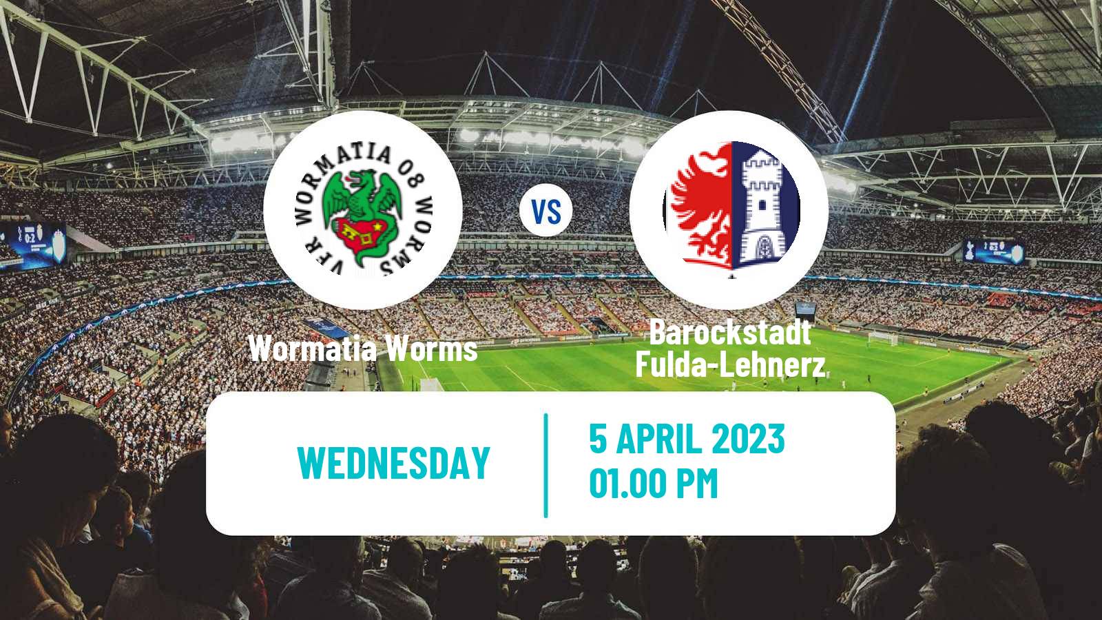 Soccer German Regionalliga Sudwest Wormatia Worms - Barockstadt Fulda-Lehnerz