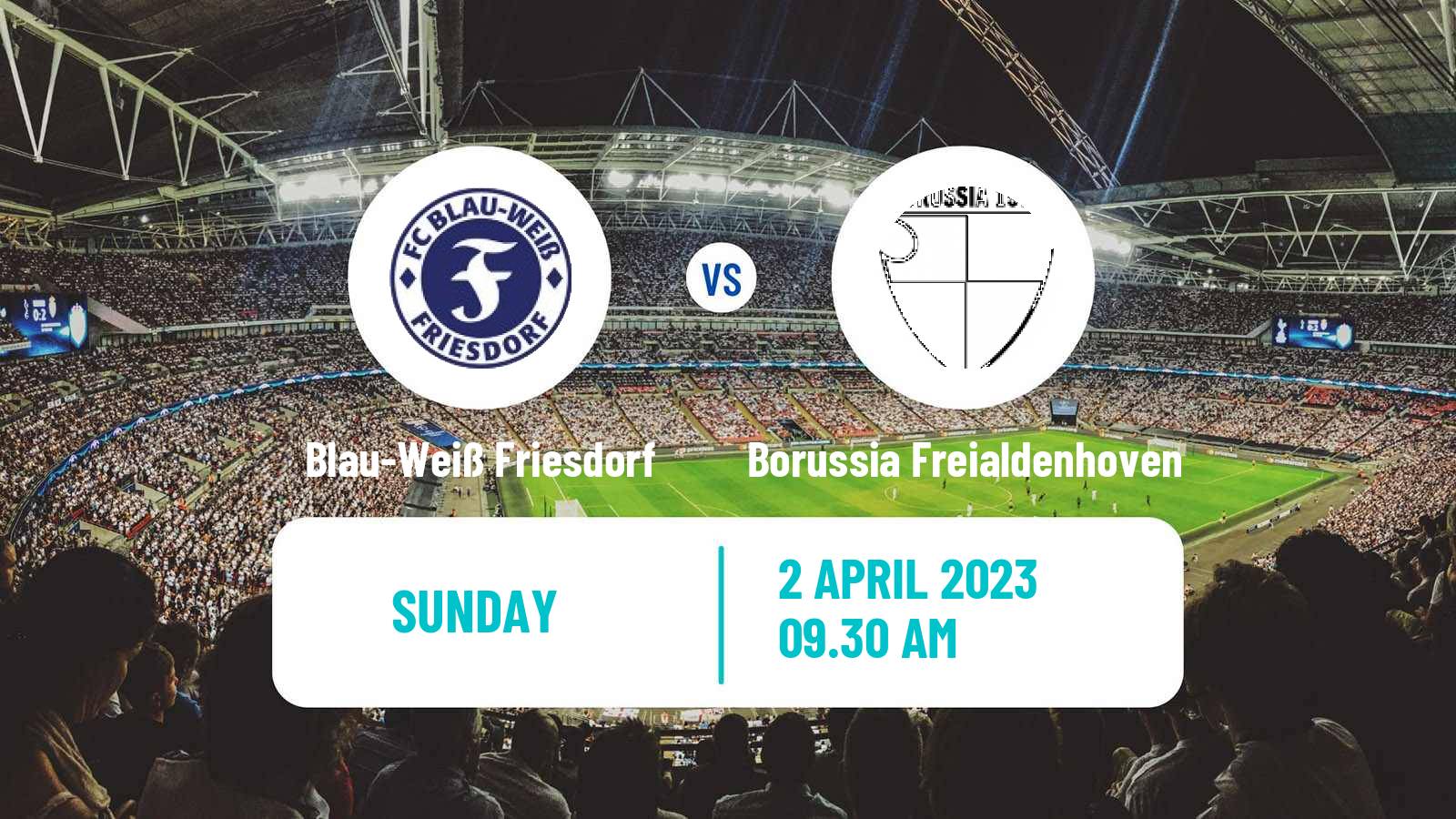 Soccer German Oberliga Mittelrhein Blau-Weiß Friesdorf - Borussia Freialdenhoven