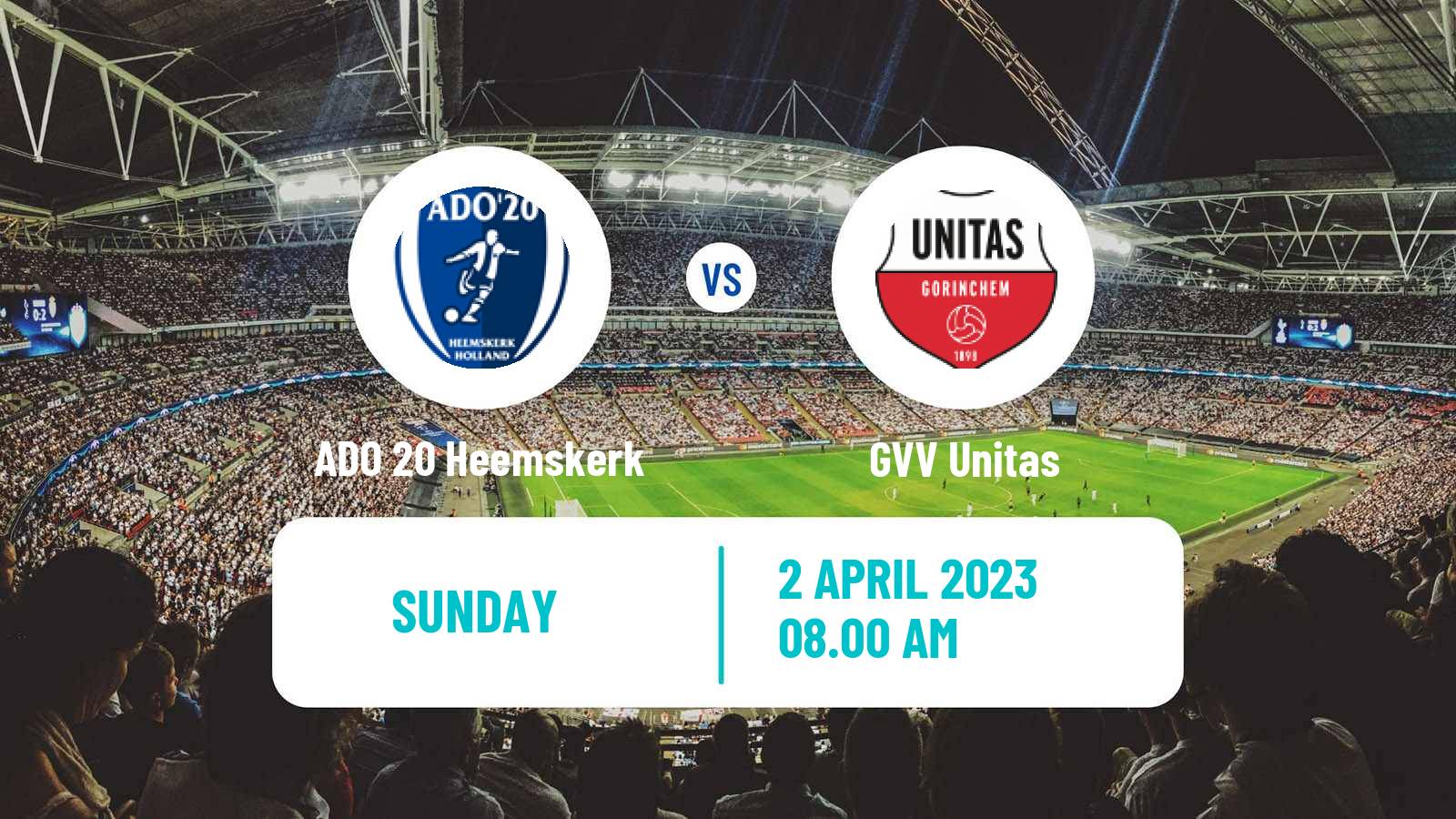 Soccer Dutch Derde Divisie ADO 20 Heemskerk - GVV Unitas