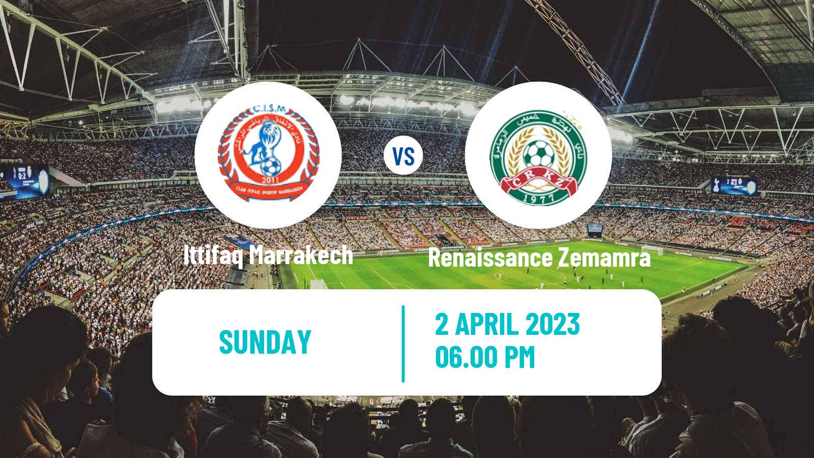 Soccer Moroccan Botola 2 Ittifaq Marrakech - Renaissance Zemamra